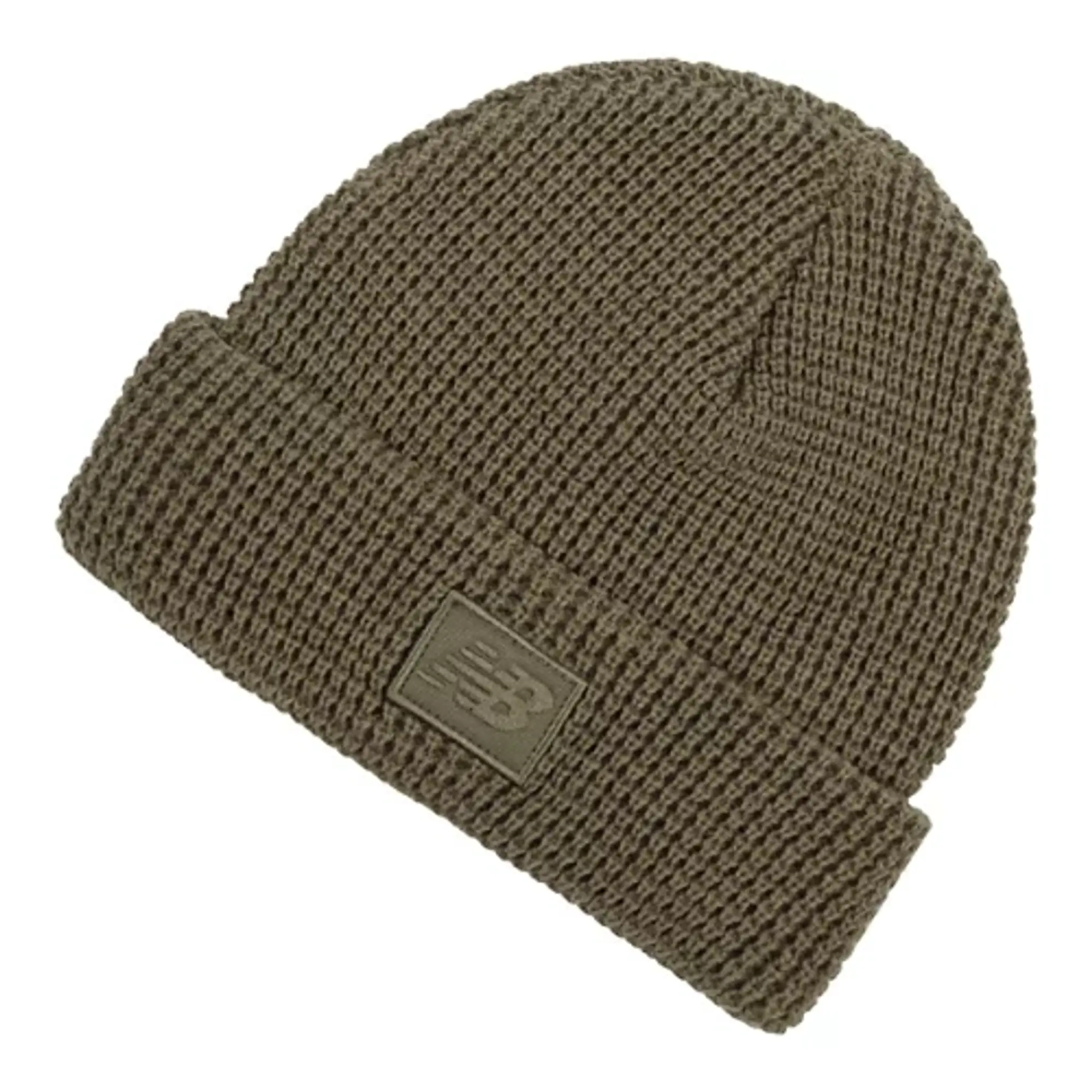 New Balance Unisex Waffle Knit Cuffed Beanie in Green Polyester