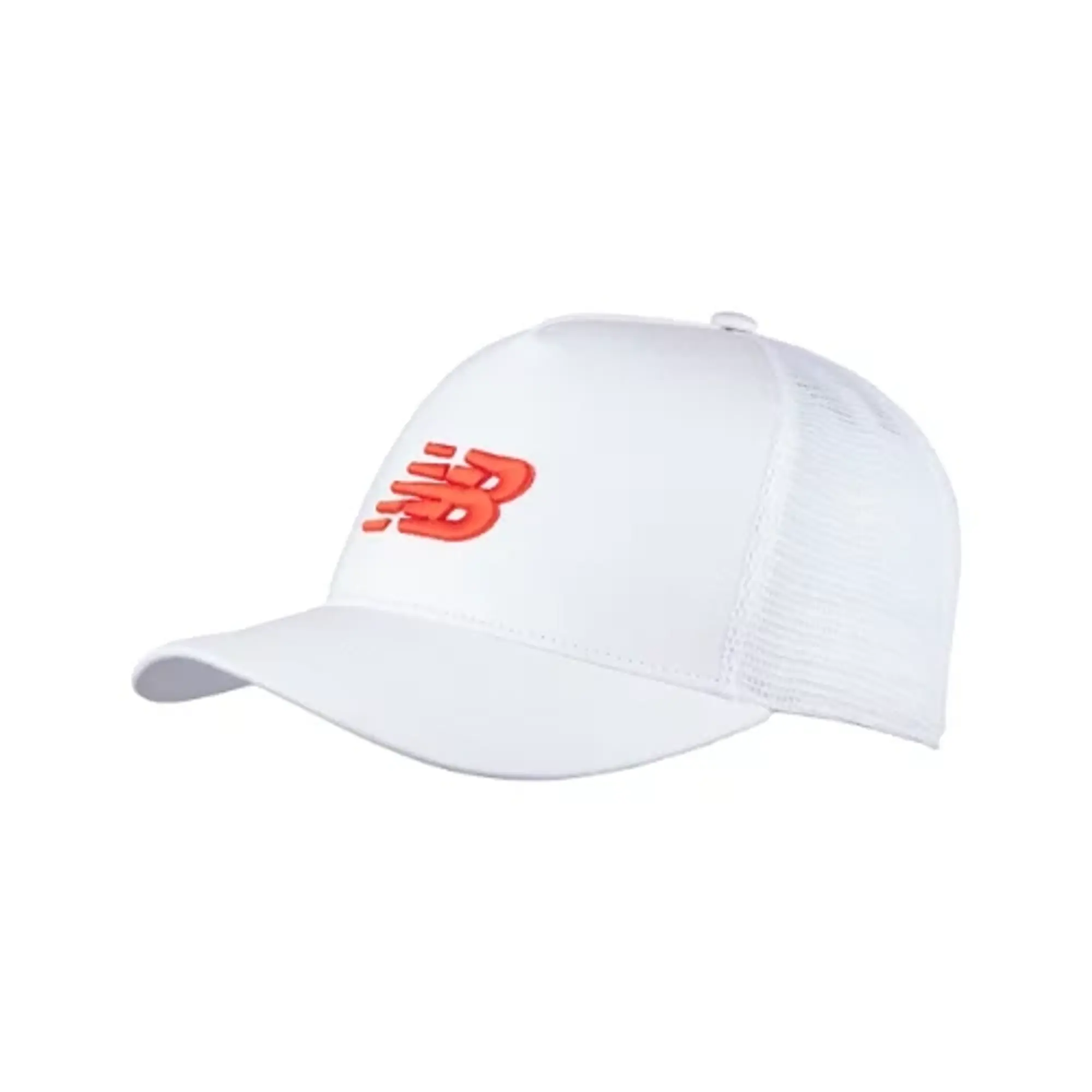 New Balance Unisex Sport Essentials Trucker Hat in White Cotton