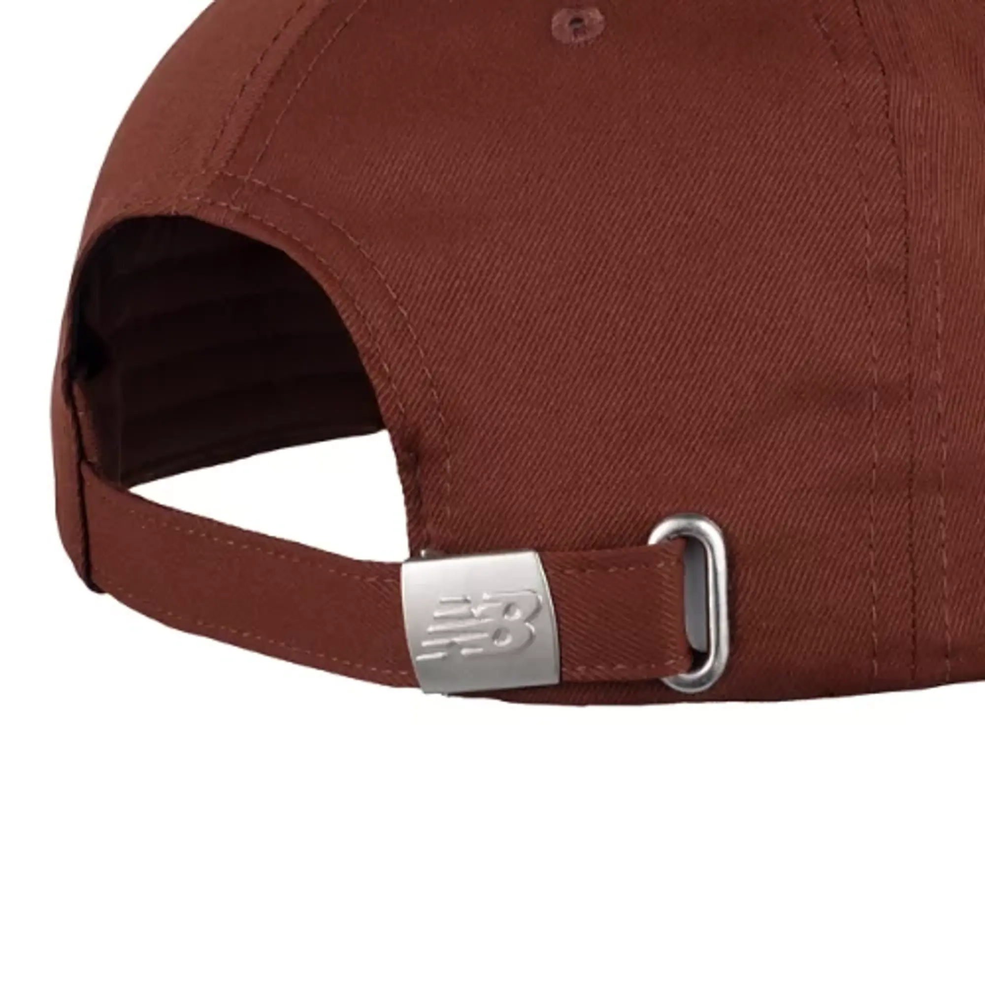 New Balance Unisex 6 Panel Linear Logo Hat in Brown Polyester