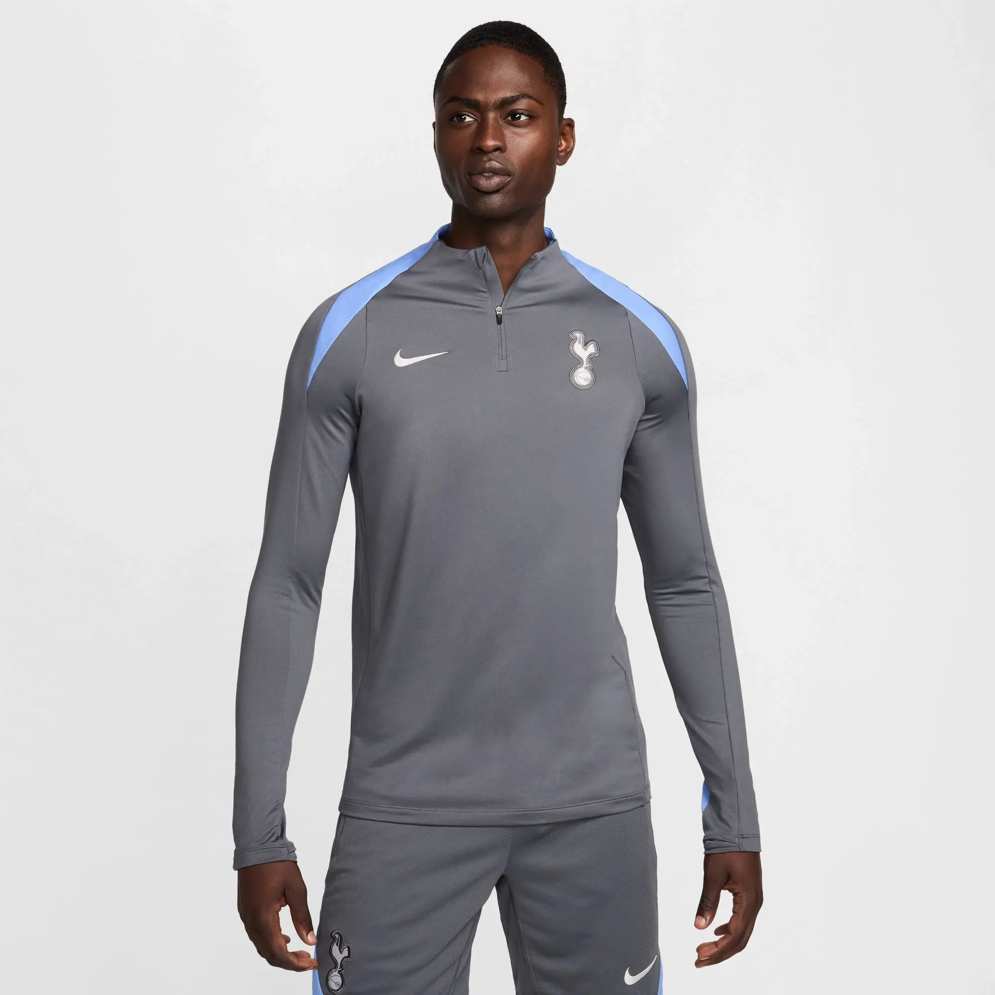 Nike Tottenham Dri-Fit 1/4 Zip L/S Strike Drill Top - Dark Grey/Light Blue - 2024-2025