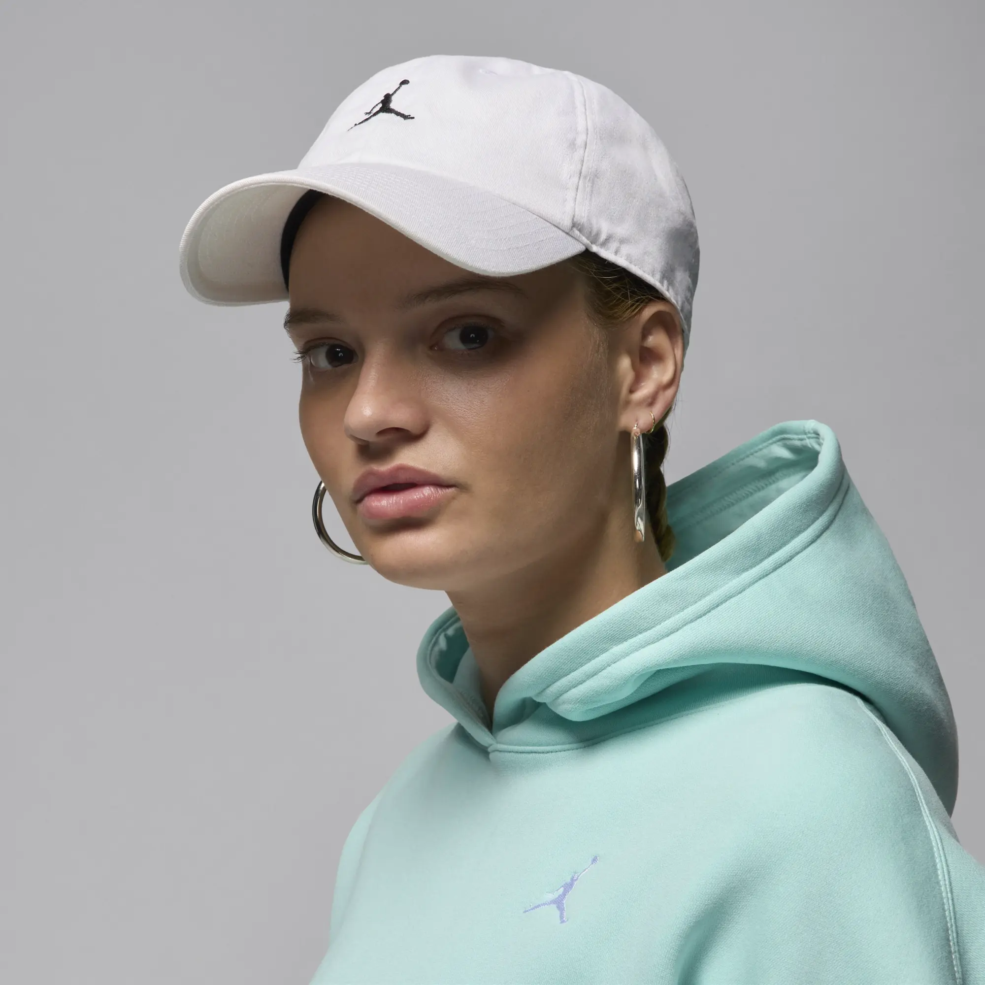 Nike Jordan Club Unstructured Curved-Bill Hat - White - Cotton