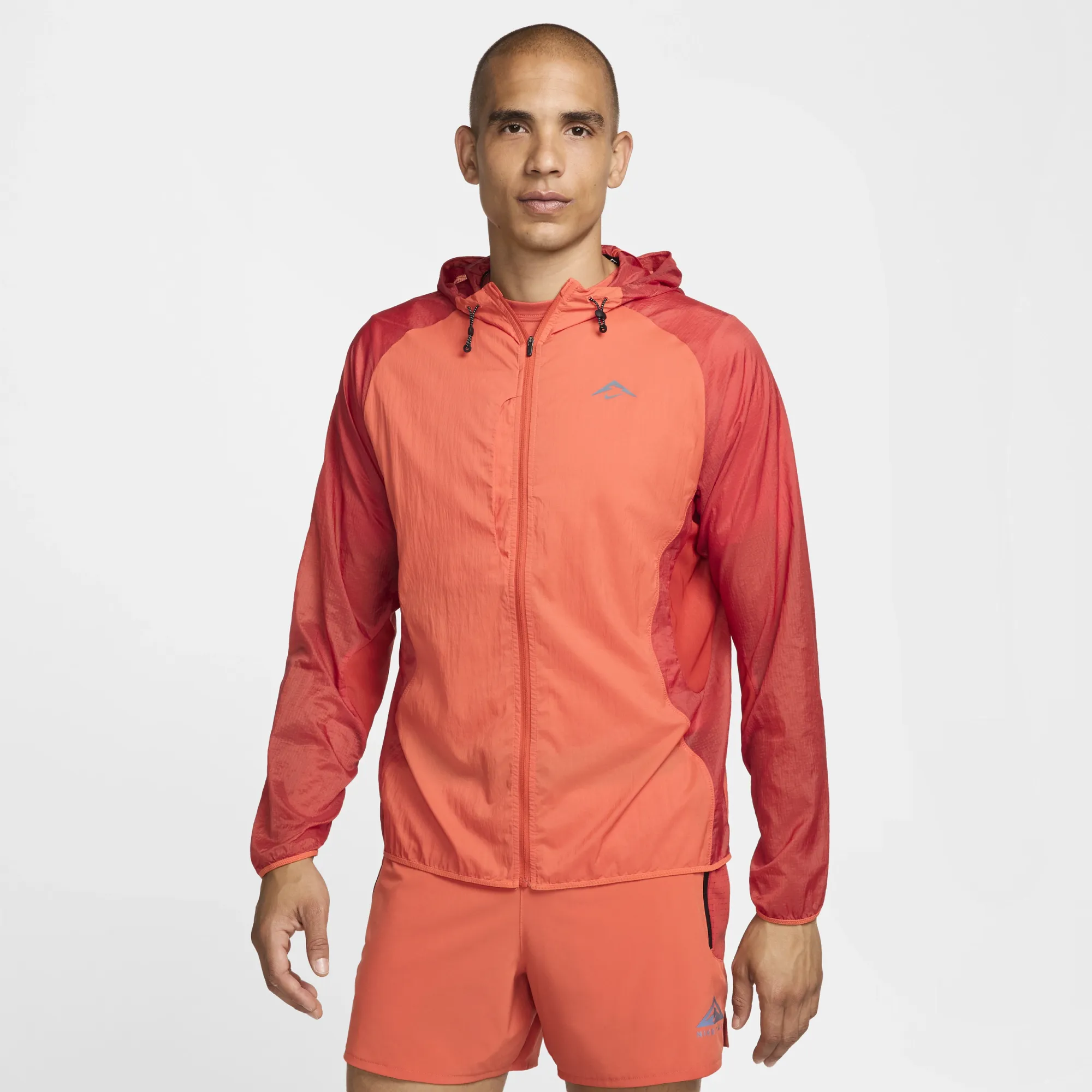 Nike Trail Aireez Men's Running Jacket - Orange - Nylon/Polyester
