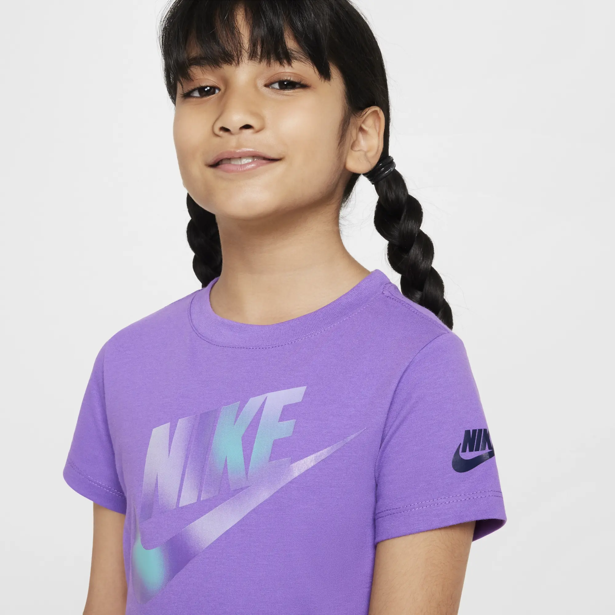 Nike Younger Kids' Printed Club Graphic T-Shirt - Purple - Cotton