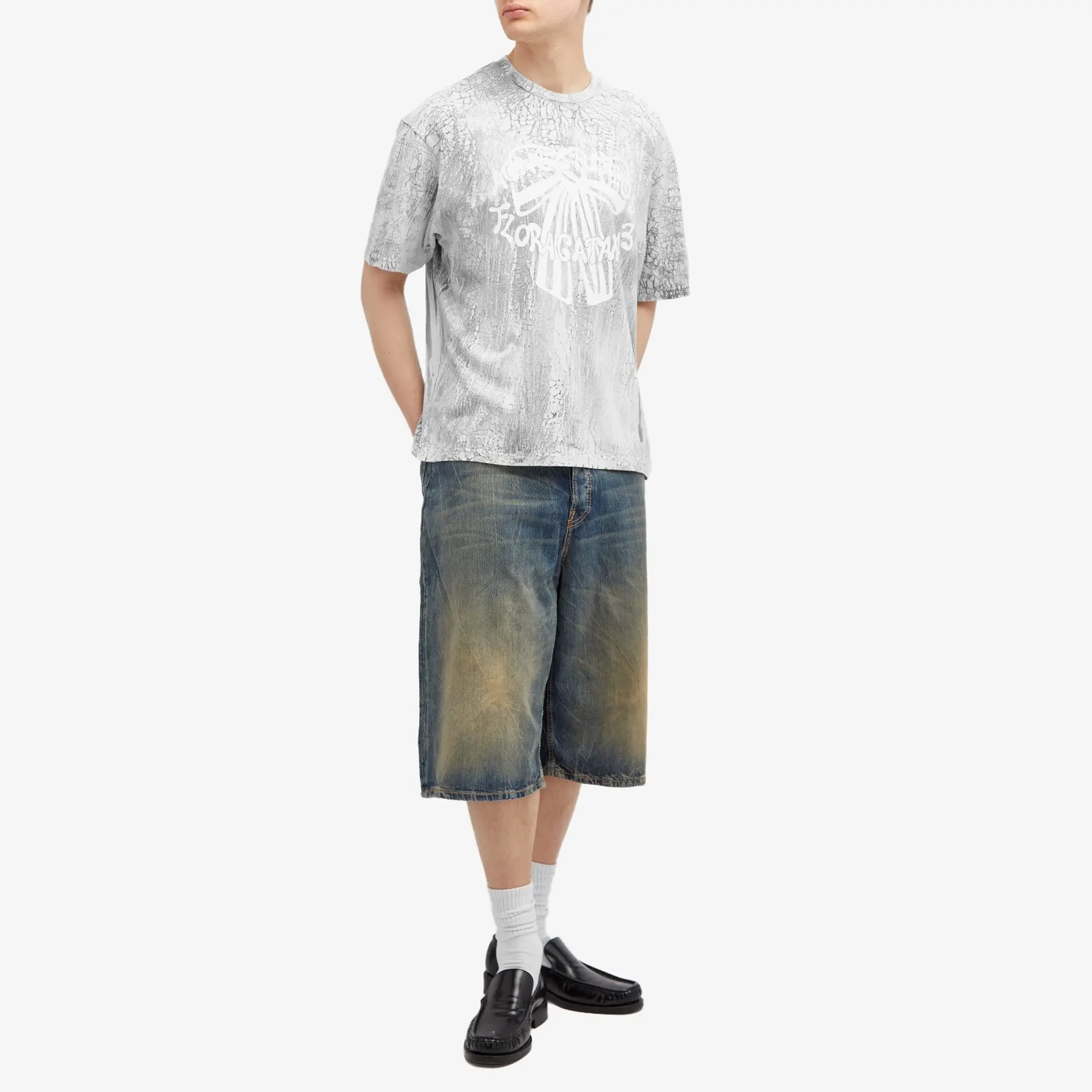 Acne Studios Exford Bow Logo T-Shirt - Faded Black