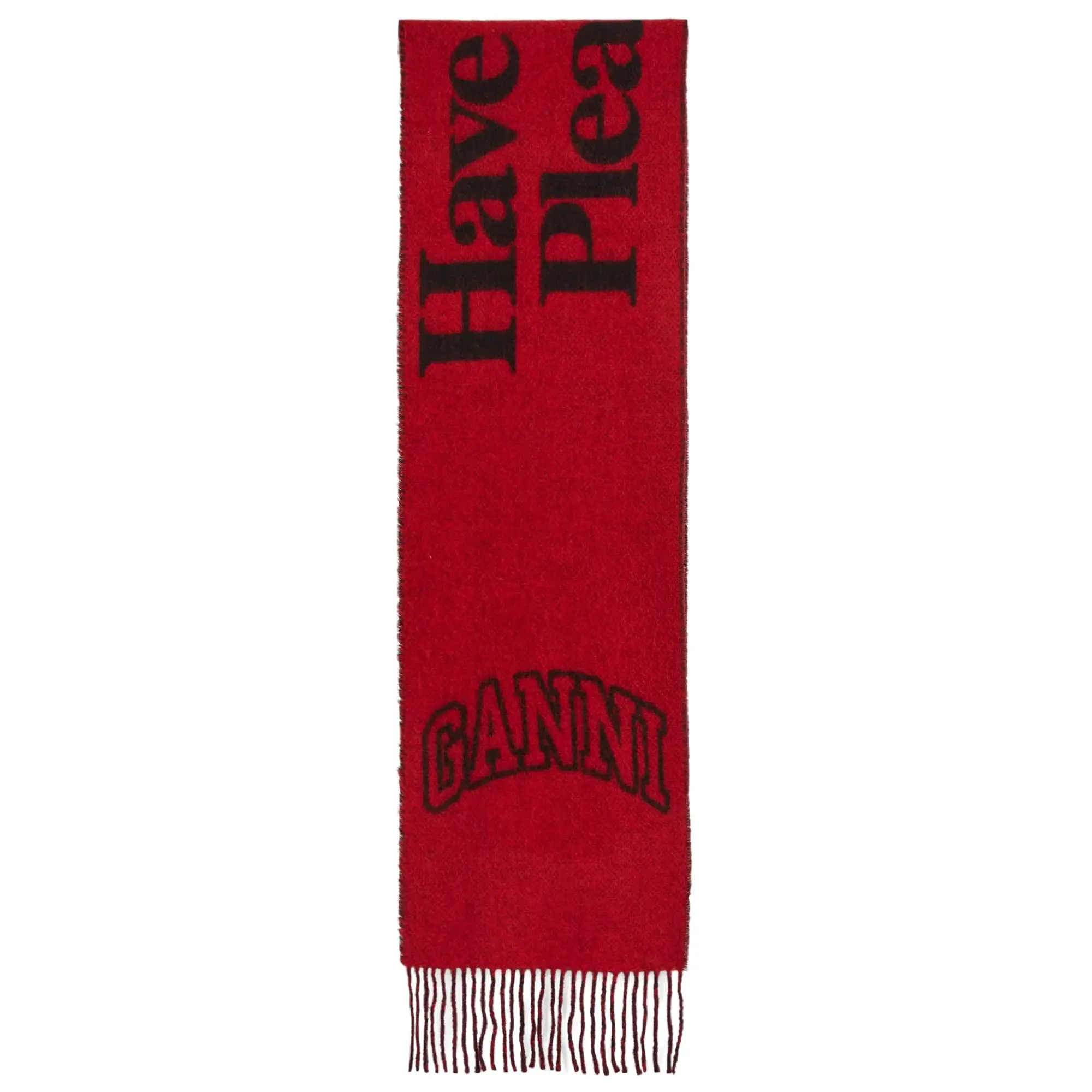 GANNI Women's Narrow Scarf Please Recycle Winery