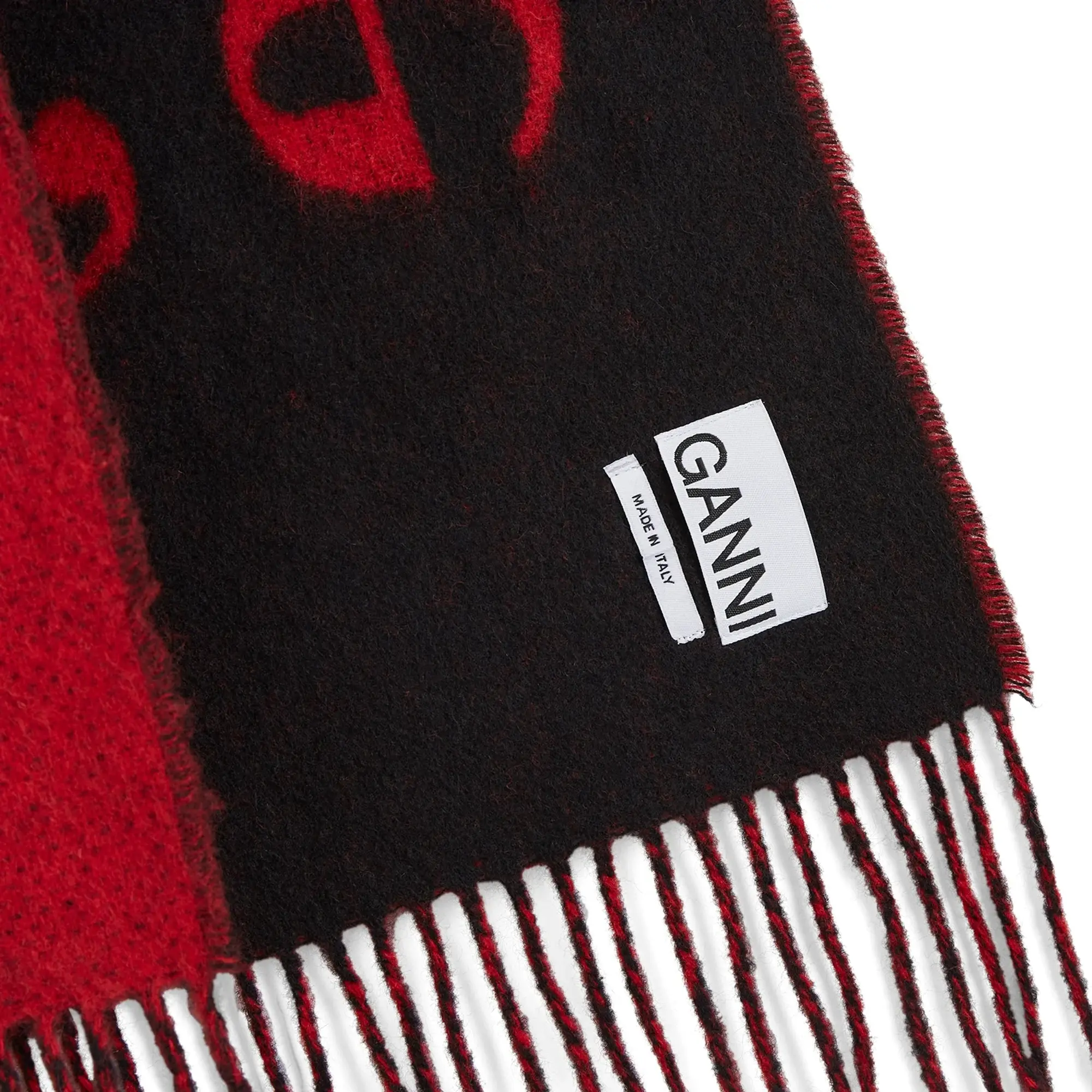 GANNI Women's Narrow Scarf Please Recycle Winery
