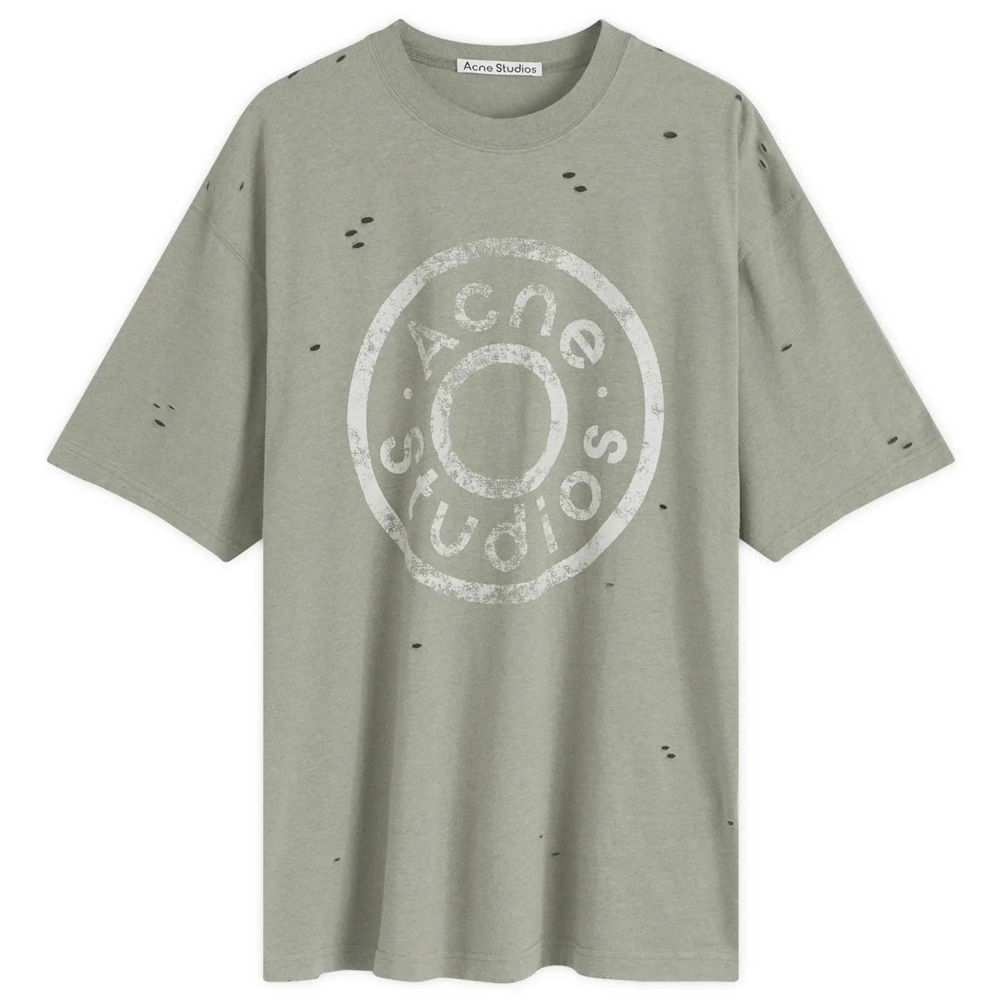Acne Studios Exford Button Logo T-Shirt - Moss Green