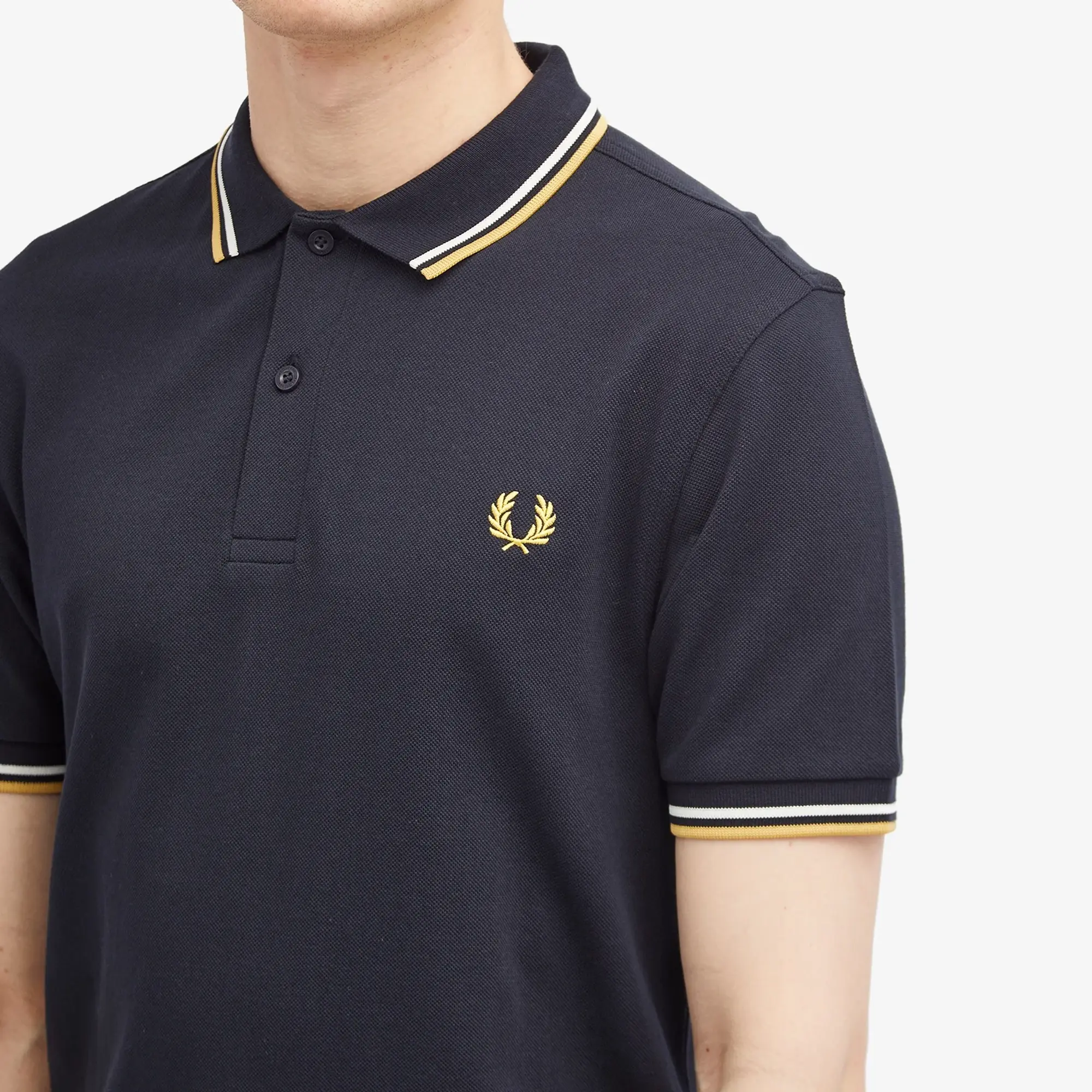 Fred Perry Men's Twin Tipped Polo Navy/Ecru/Honeycomb