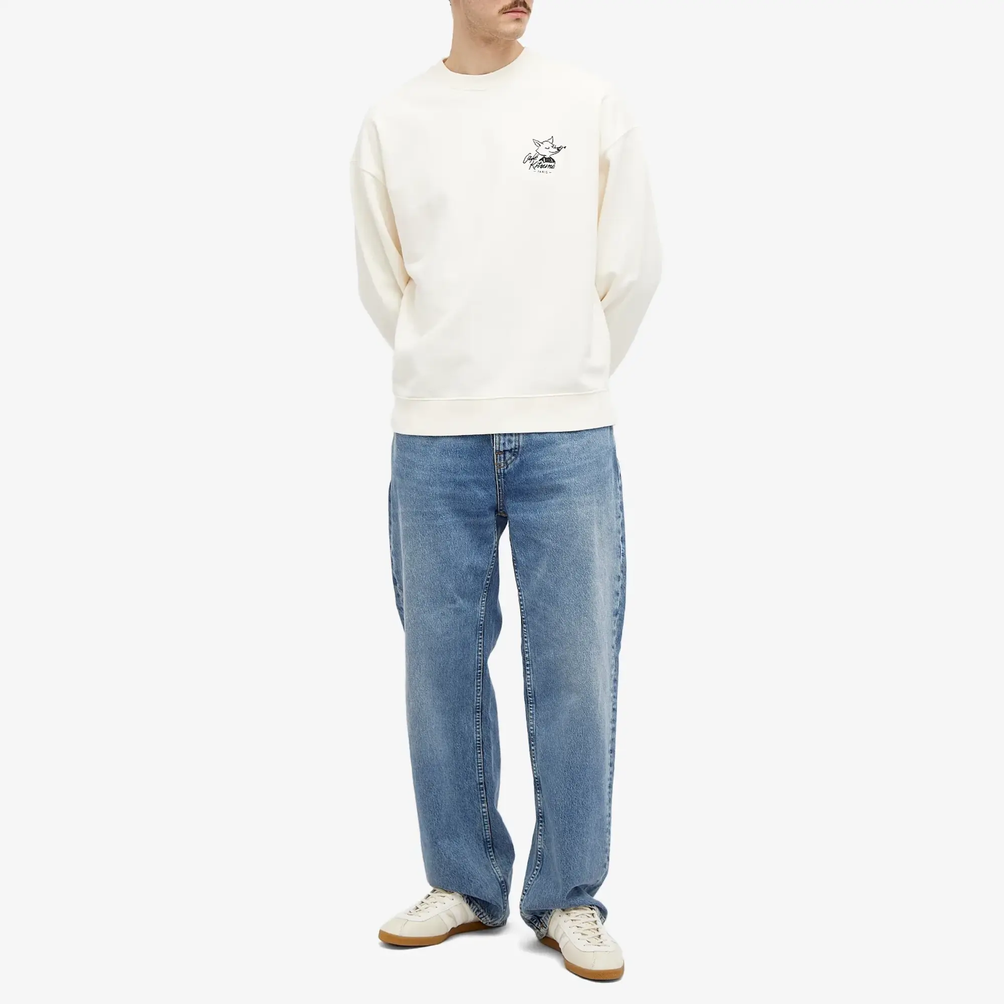 Maison Kitsuné Maison Kitsune Café Kitsuné Fox Relaxed Sweatshirt Tapioca