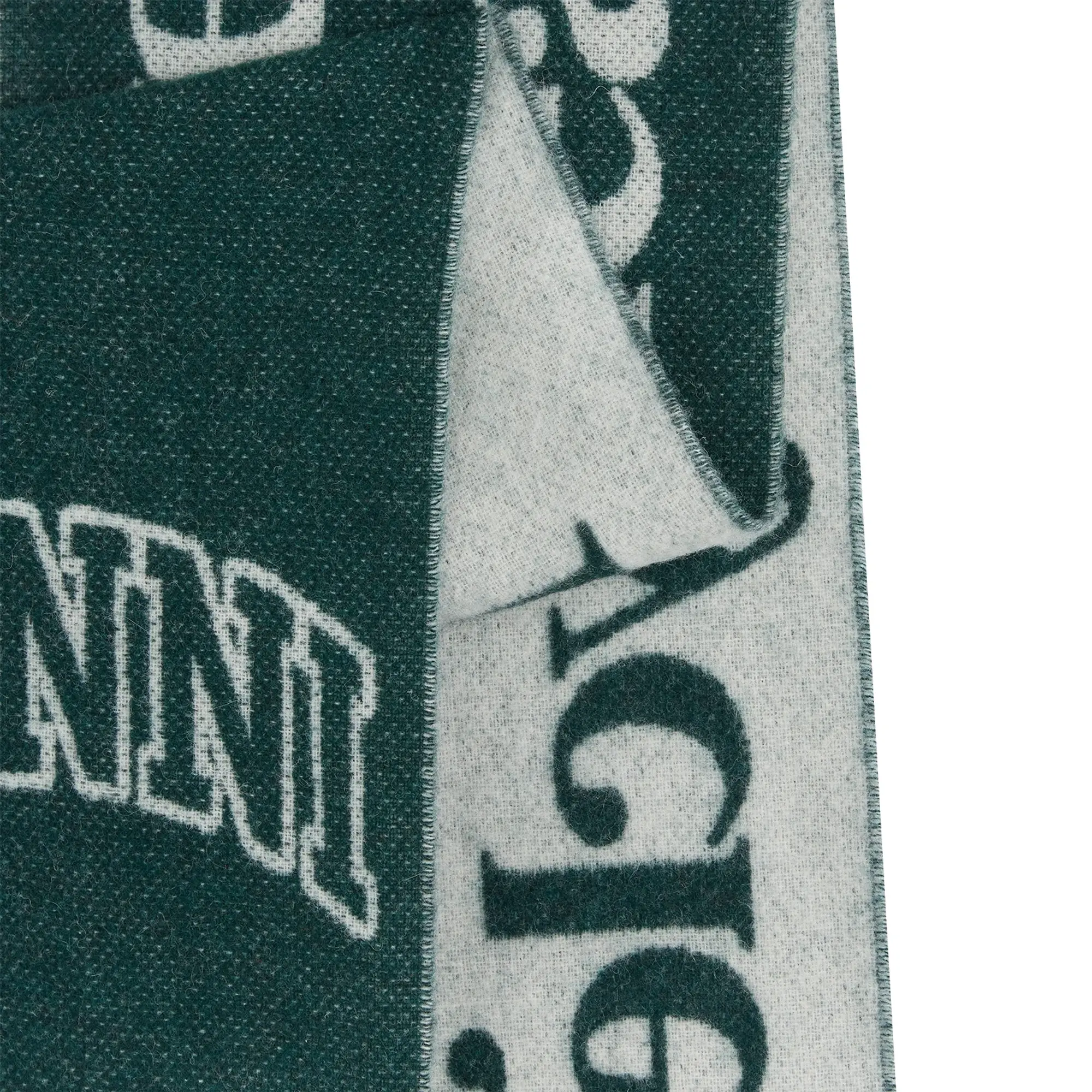 GANNI Women's Narrow Scarf Please Recycle Forest Night
