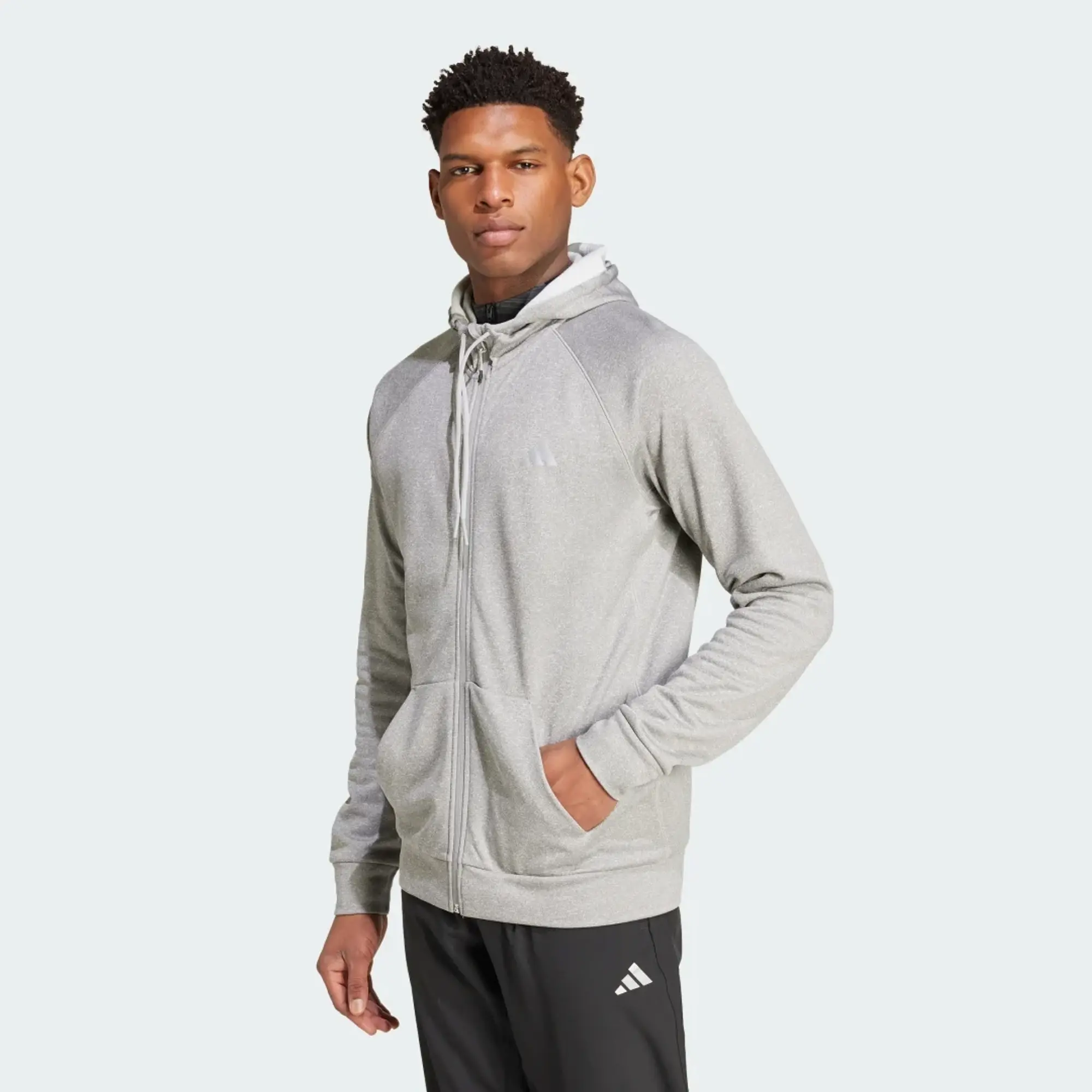adidas Game and Go Training Big Logo 3-Stripes Full-Zip Hoodie