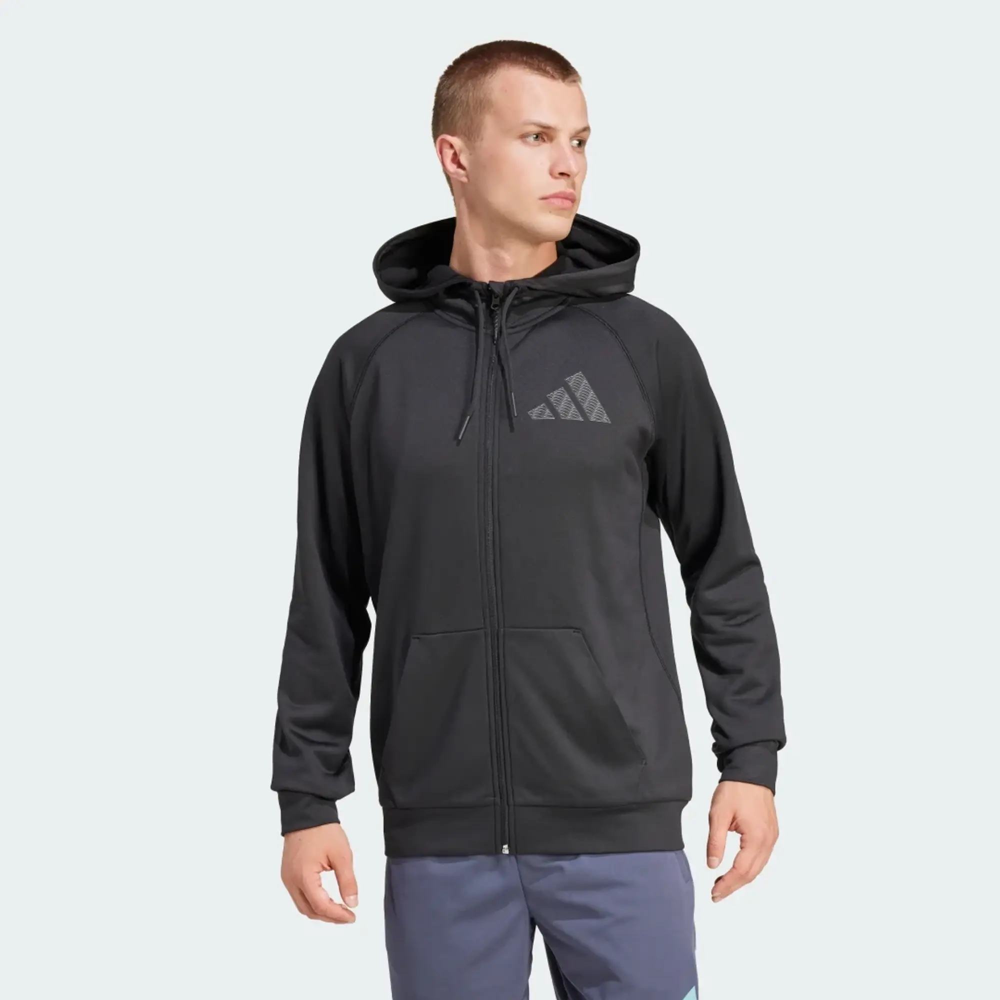 Adidas Game And Go Small Logo Full Zip Sweatshirt  - Black