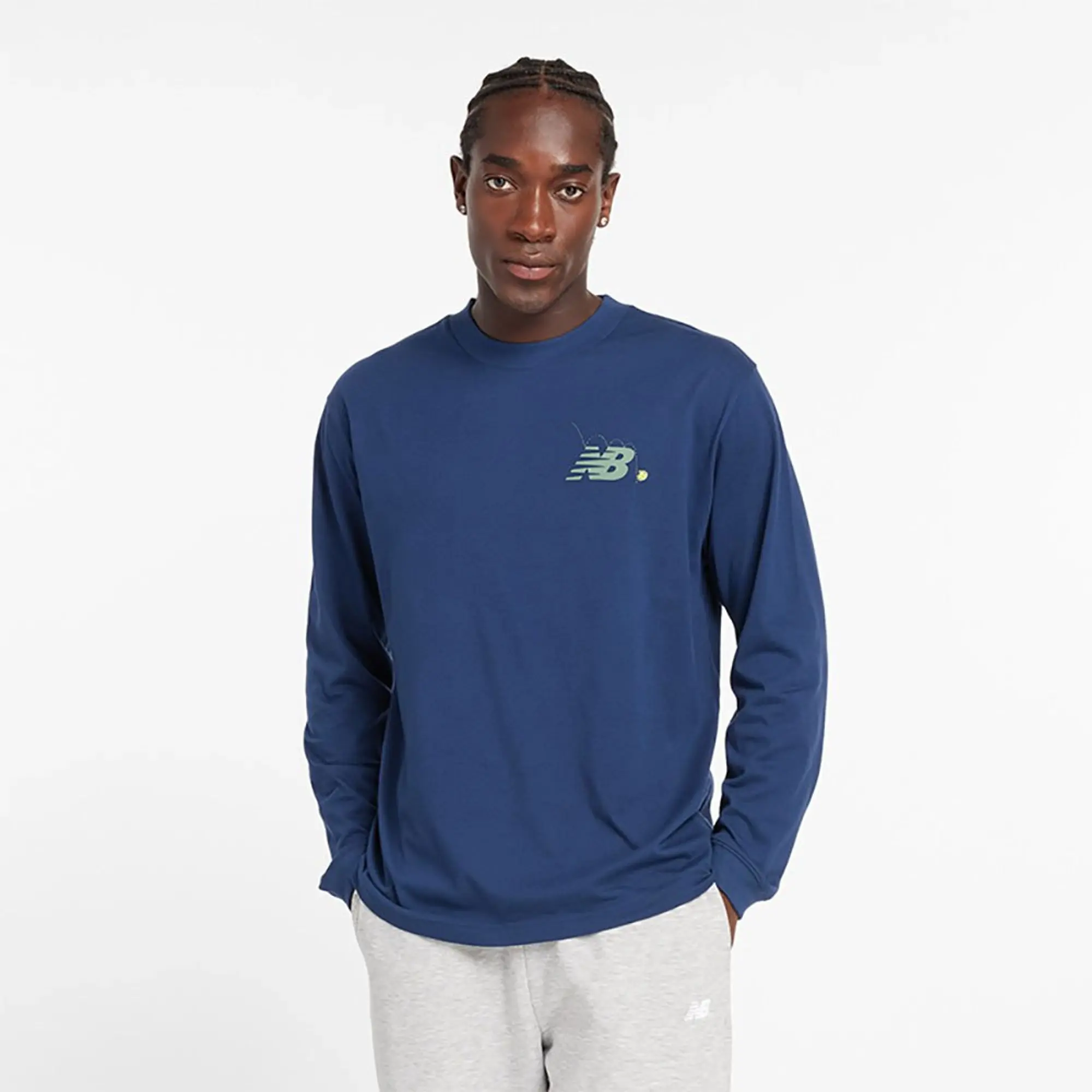 New Balance Relaxed Court Long Sleeve Men Longsleeves White