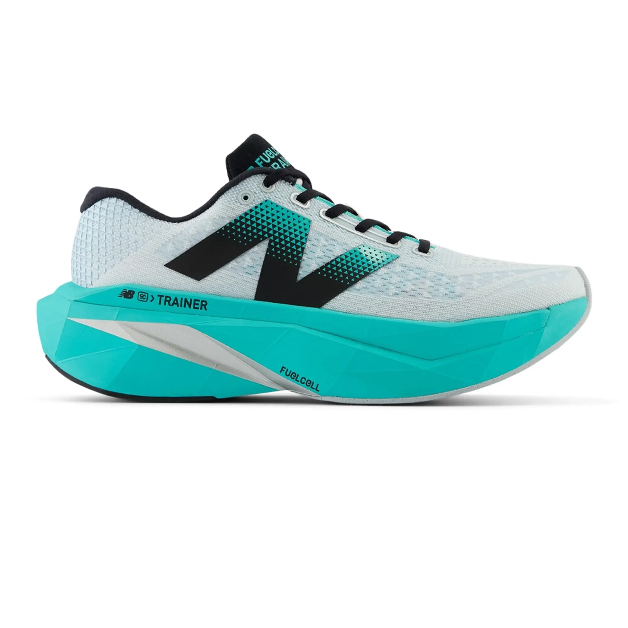 New Balance Women's FuelCell SuperComp Trainer v3 in White/Green/Grey/Blue Synthetic