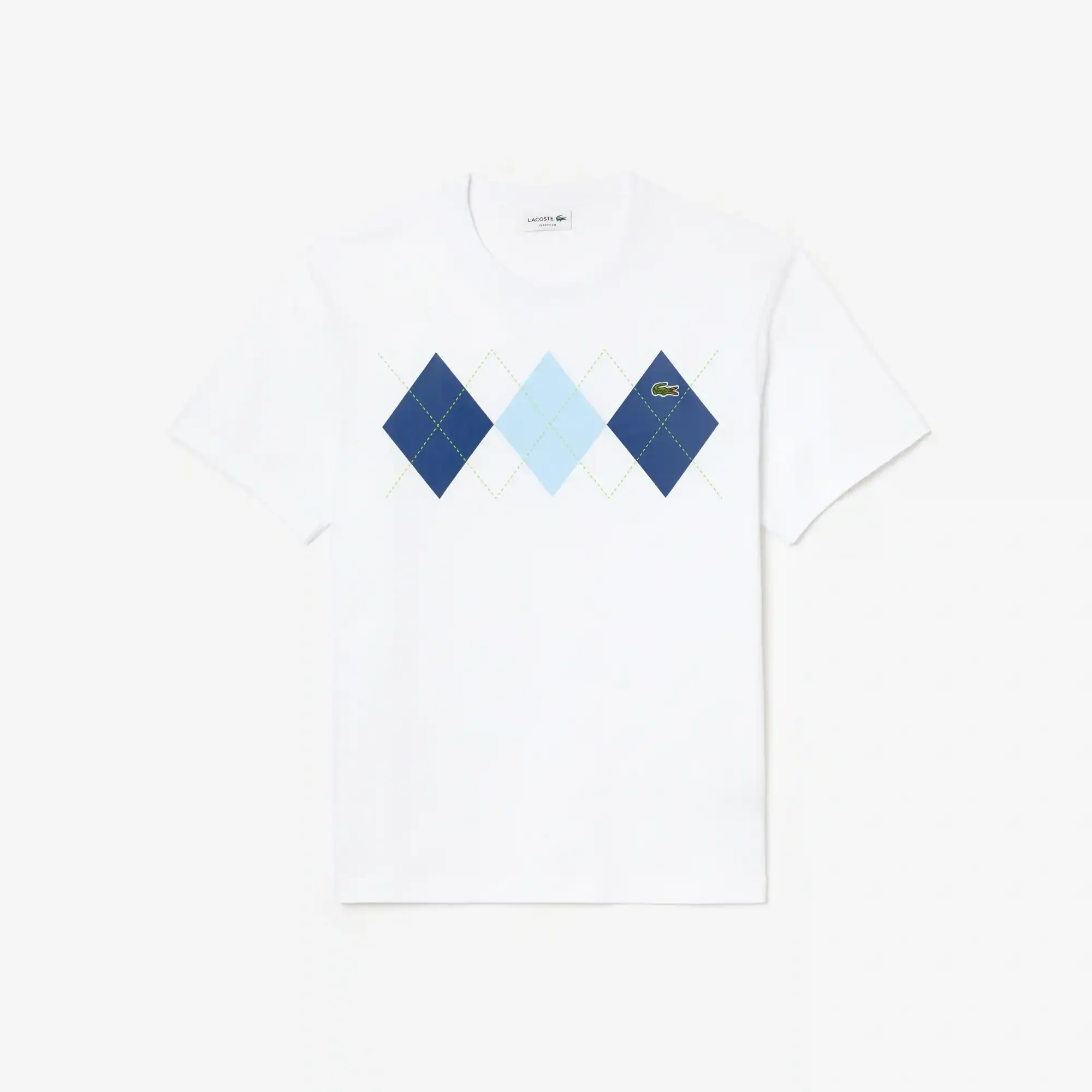 トップス houseonthehill L/S Tee (Argyle) Lacoste Heavy Cotton Argyle Print T-shirt - White | TH2810-001