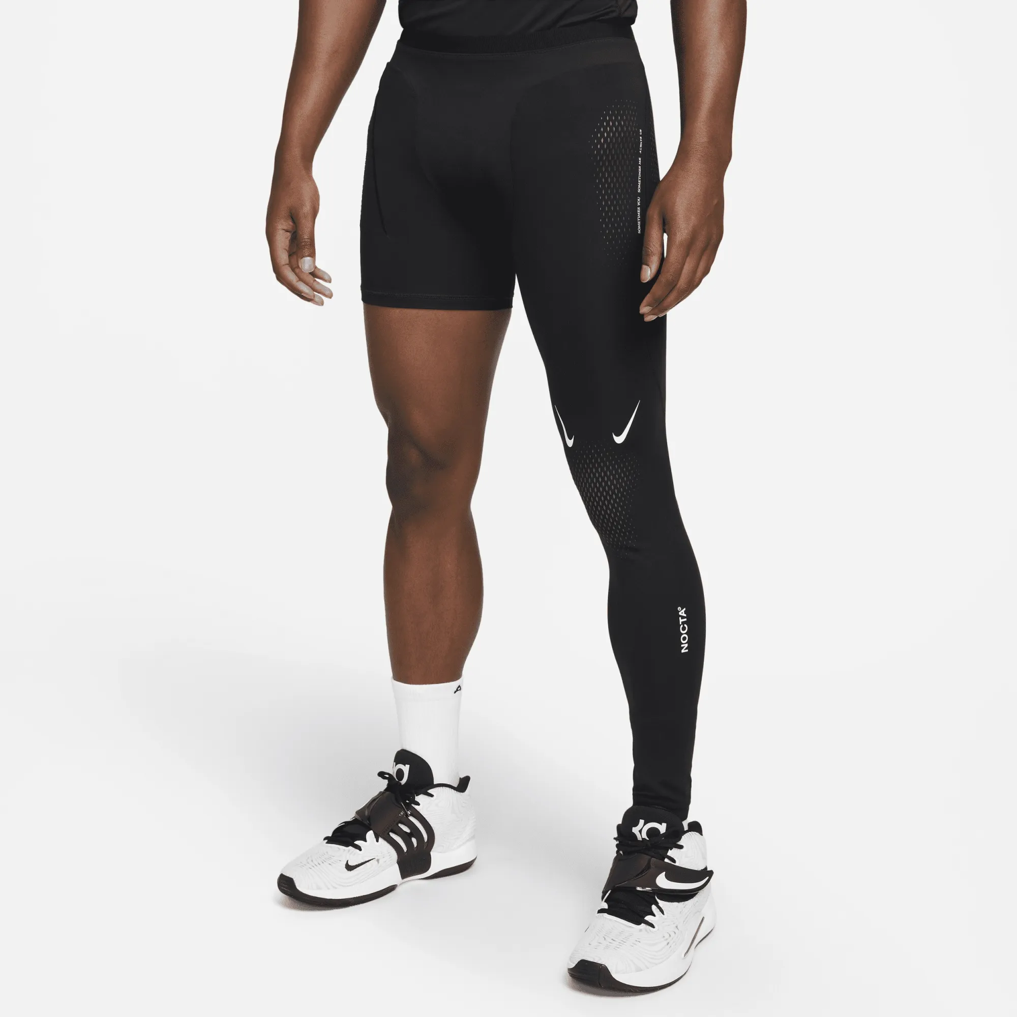 NOCTA メンズ シングルレッグ バスケットボールタイツ (右) XL Nike NOCTA Men's Single-Leg Basketball Tights (Left) - Black