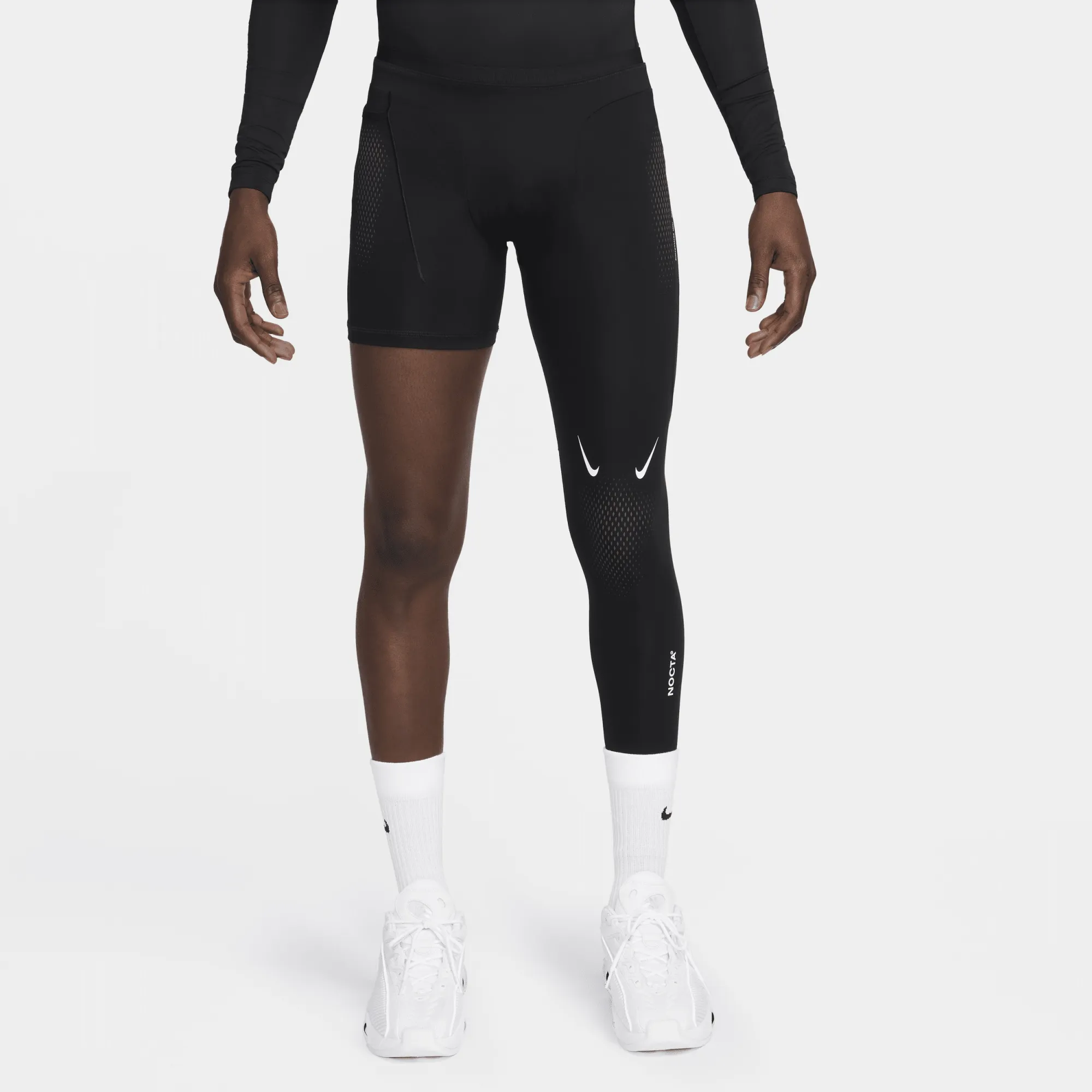 Nike NOCTA Men's Single-Leg Basketball Tights (Left) - Black