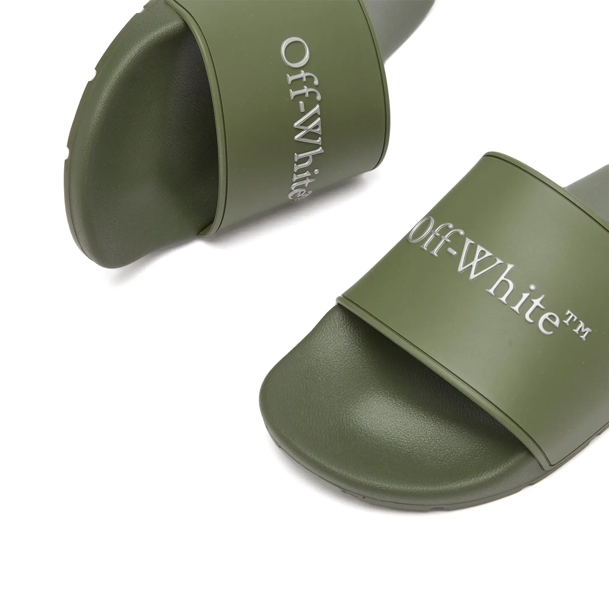 Off-White Men's Bookish Sliders Silver
