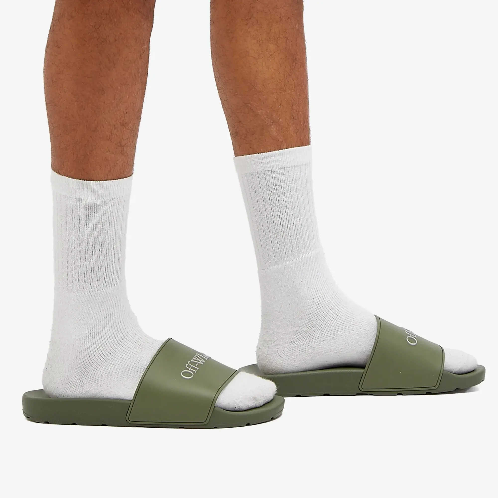 Off-White Men's Bookish Sliders Silver