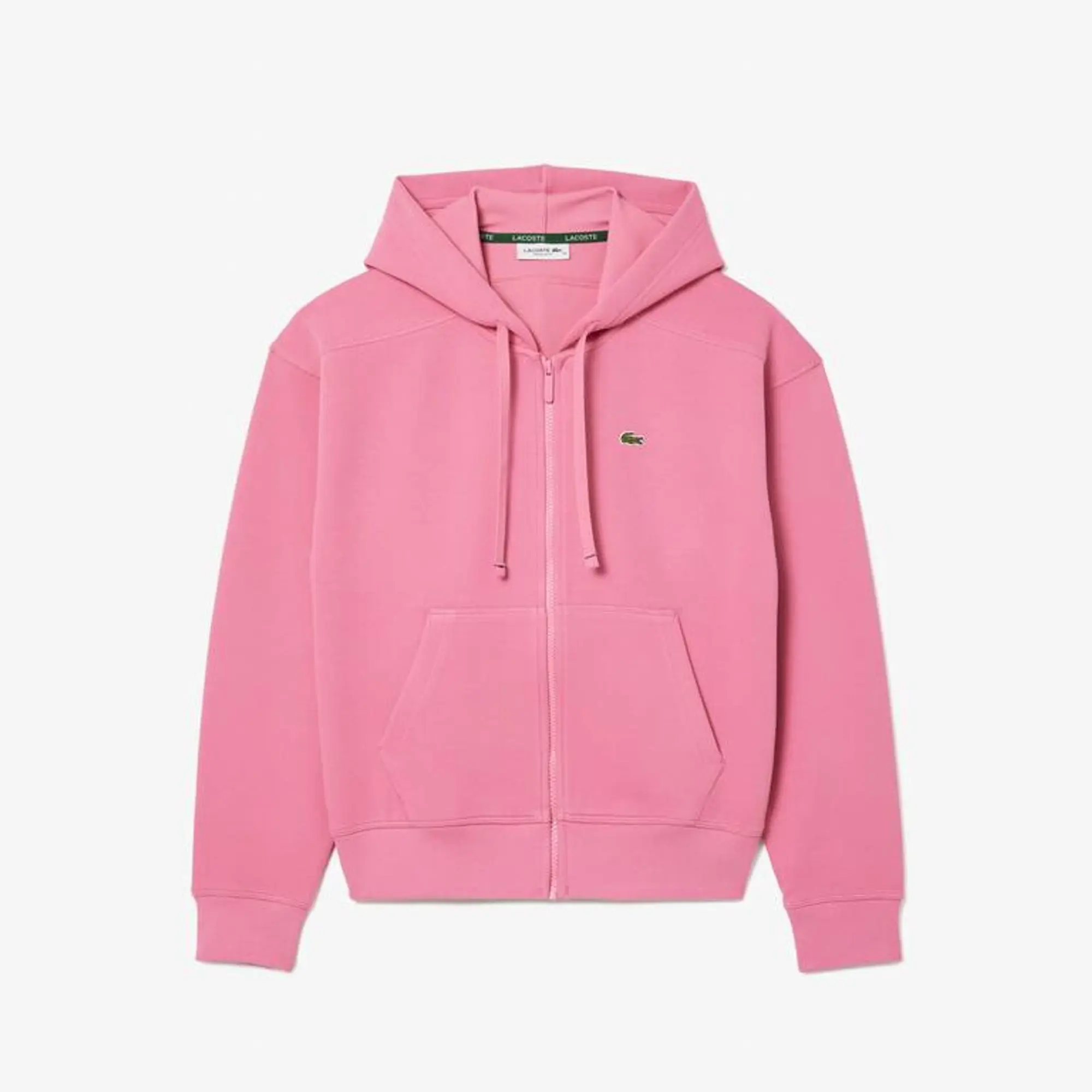 Lacoste Zip-Up Piqué Hoodie - Reseda Pink