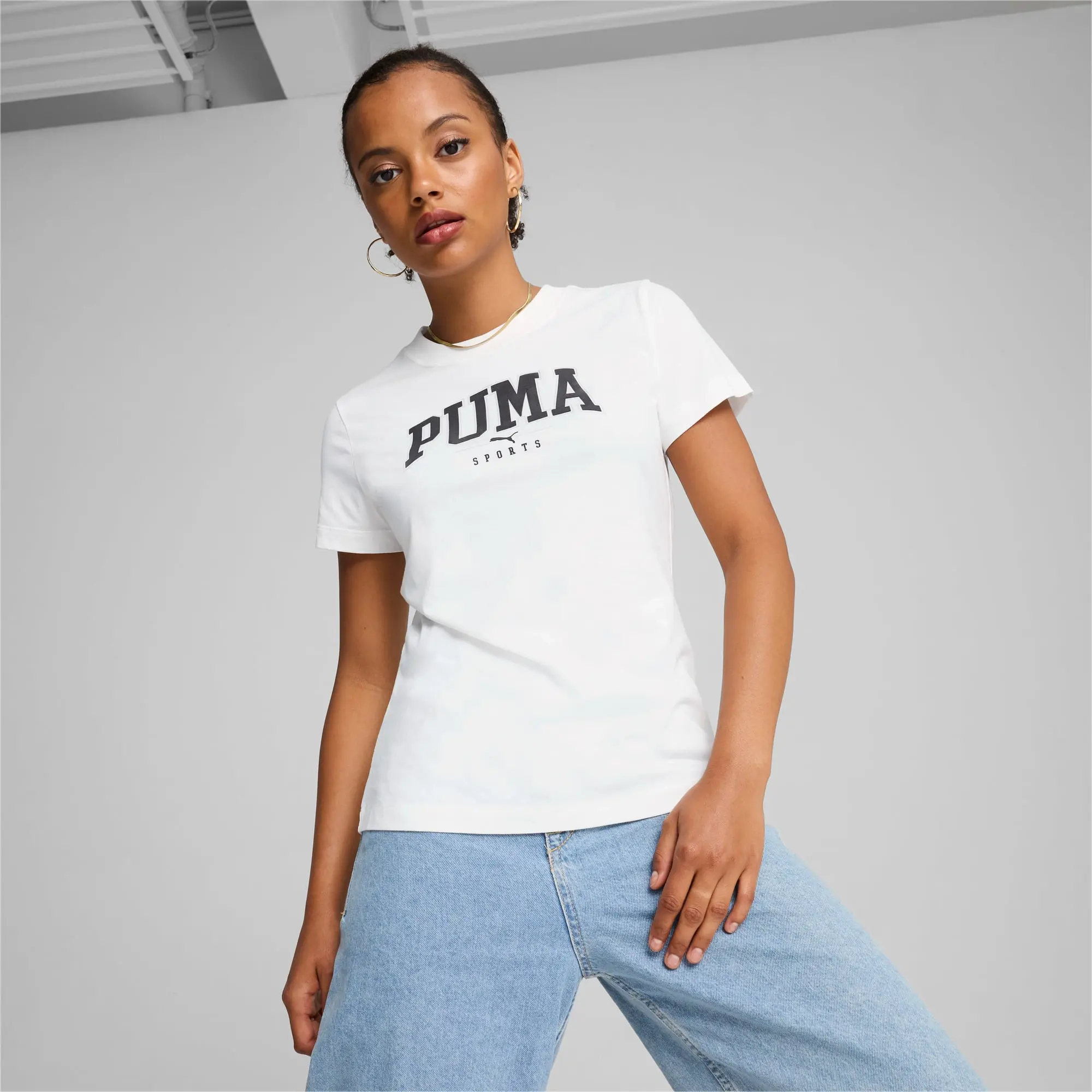 PUMA Squad Graphic T-Shirt Women, White