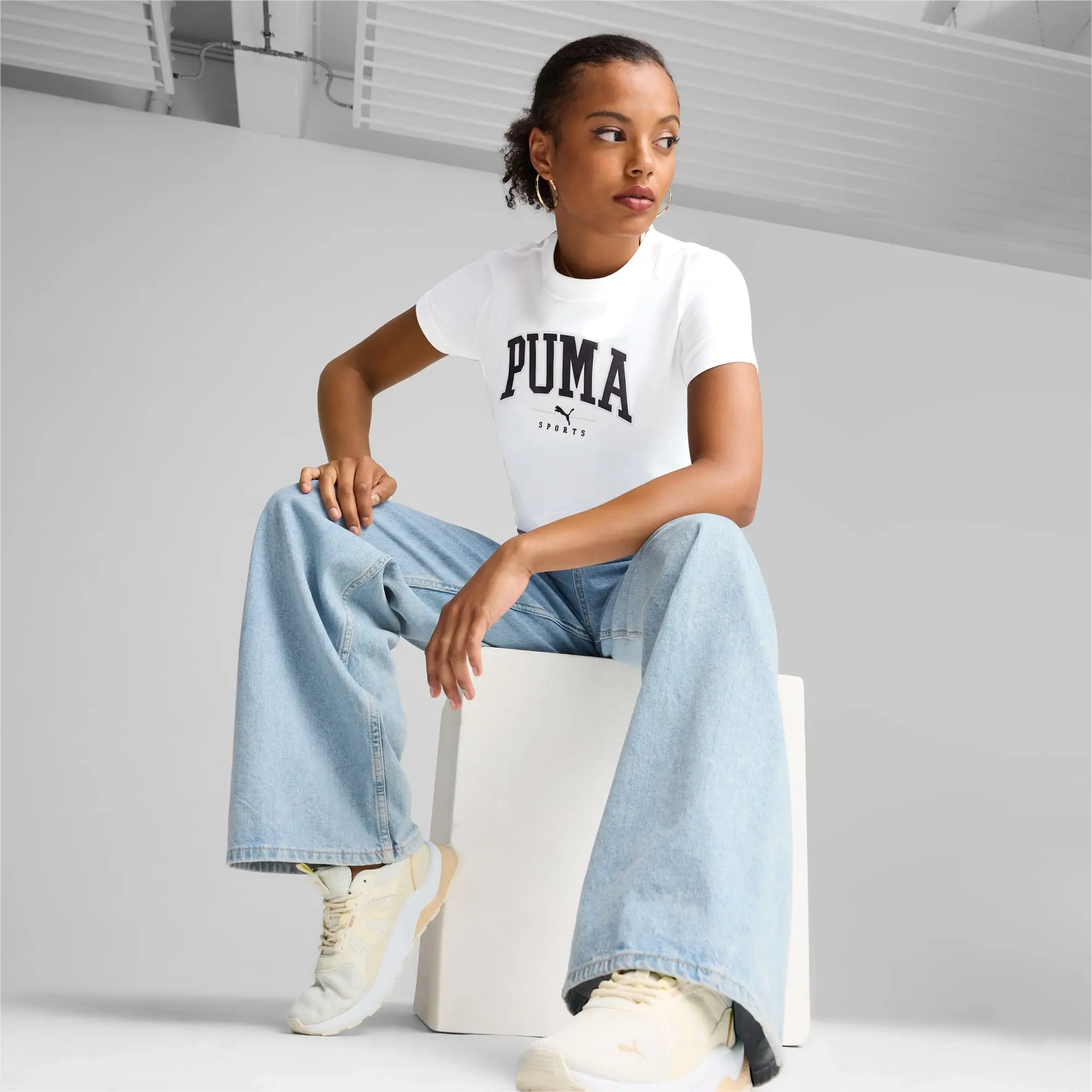 PUMA Squad Graphic T-Shirt Women, White