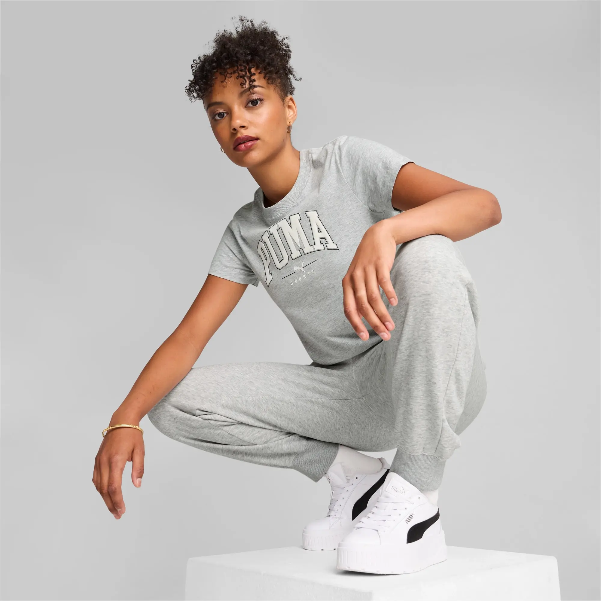 Puma SQUAD Graphic Womens T-shirt - Grey
