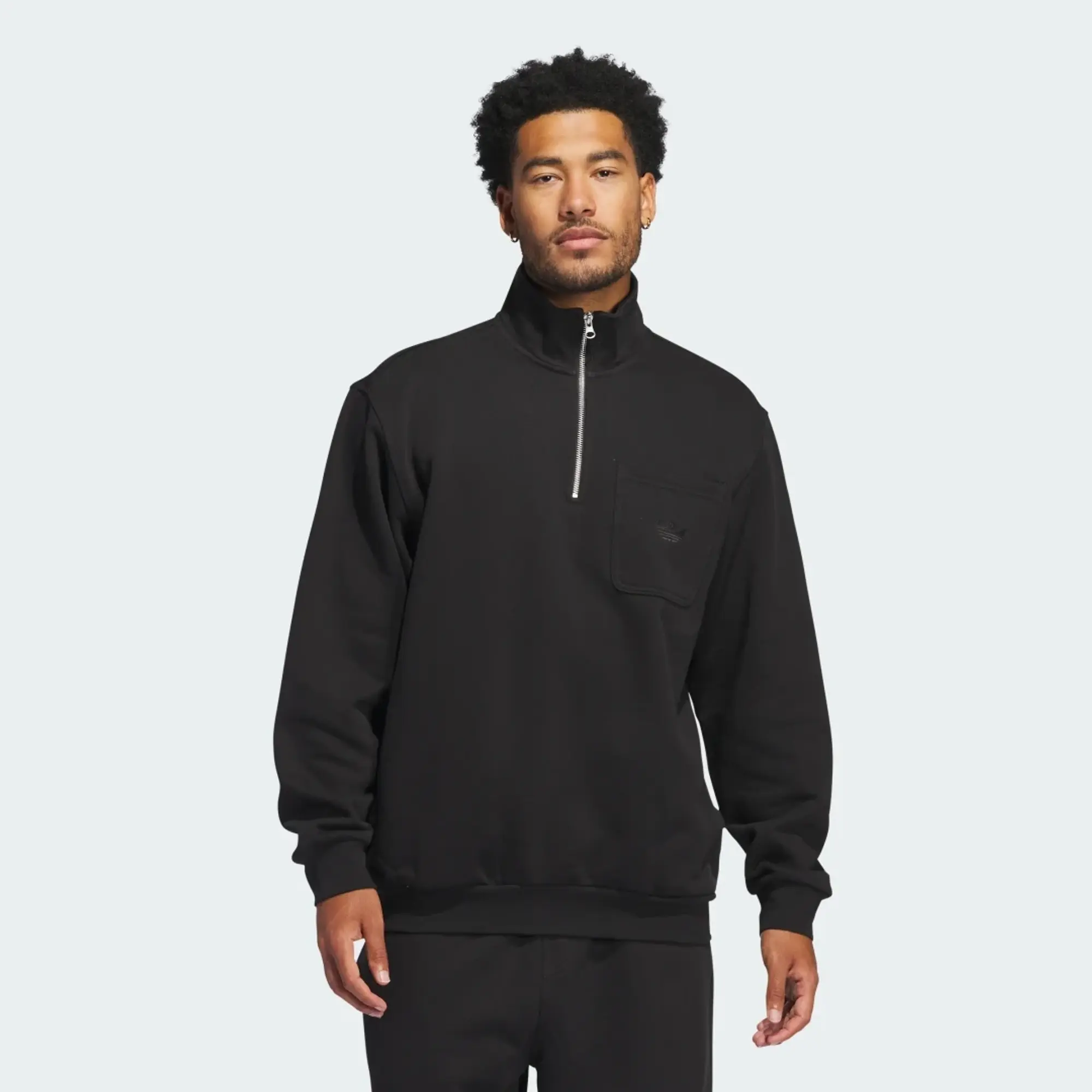 adidas Heavyweight Shmoofoil Quarter-Zip Mock Neck Sweatshirt