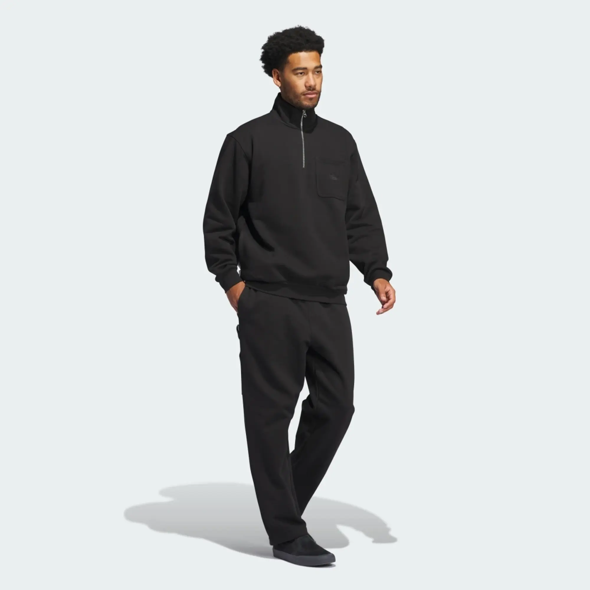 adidas Heavyweight Shmoofoil Quarter-Zip Mock Neck Sweatshirt