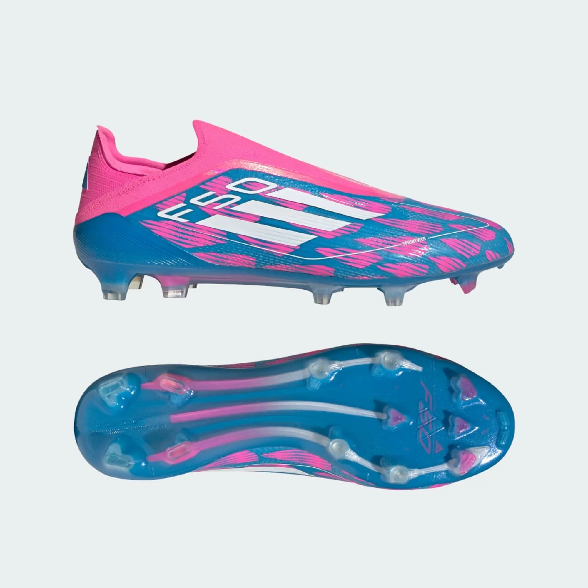 Adidas F50 Elite Laceless Fg Reemergence - Solar Blue/Footwear White/Solar Pink - ['Blue']