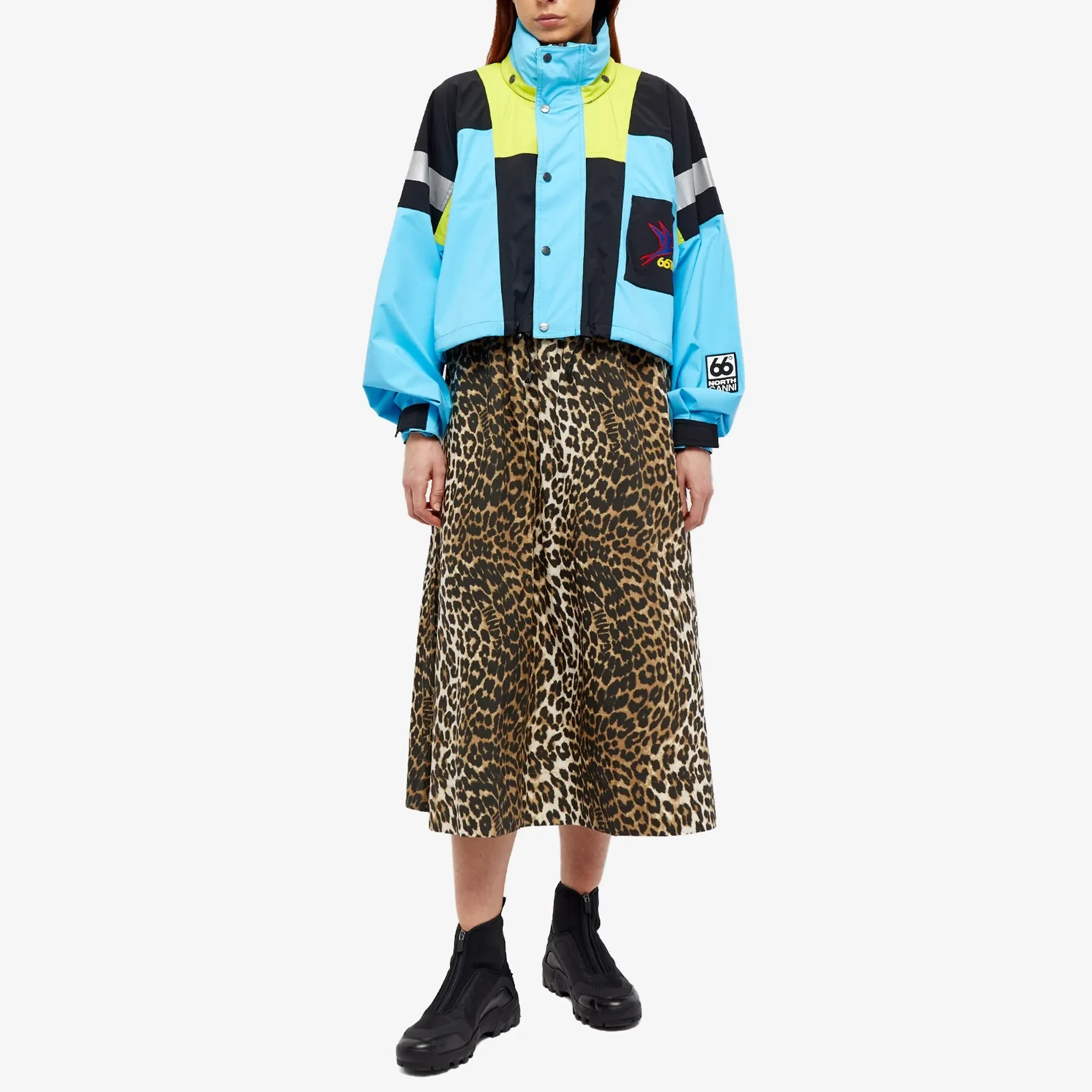 66° North Women's x Ganni Kria Neoshell Cropped Jacket Lagoon Blue