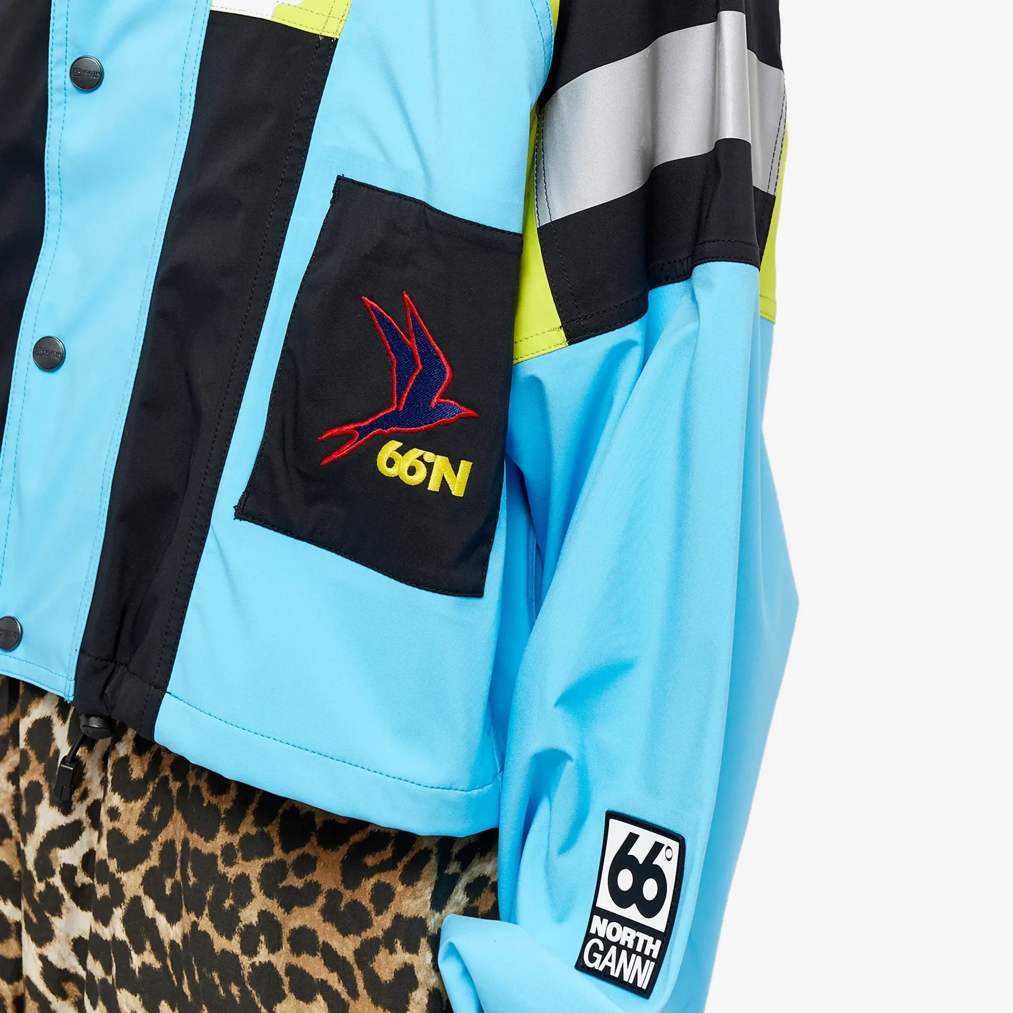 66° North Women's x Ganni Kria Neoshell Cropped Jacket Lagoon Blue