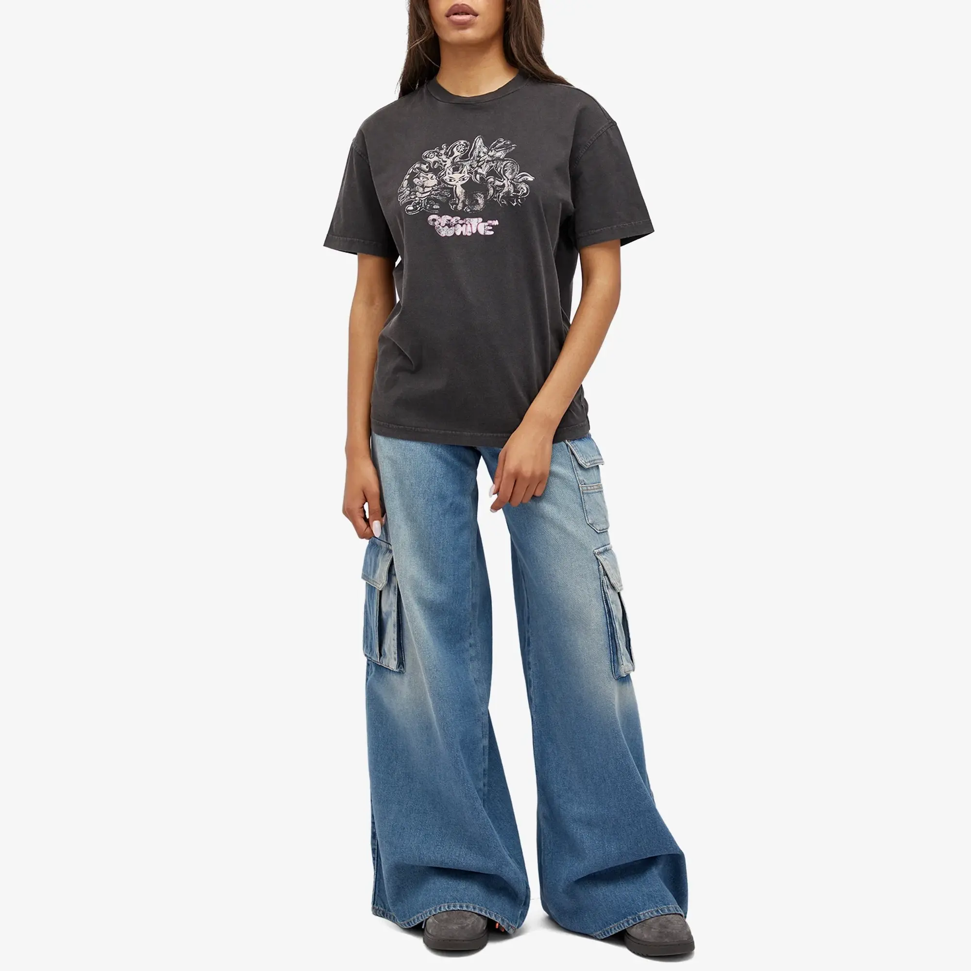 Off-White Women's Cargo Wide Pants Blue