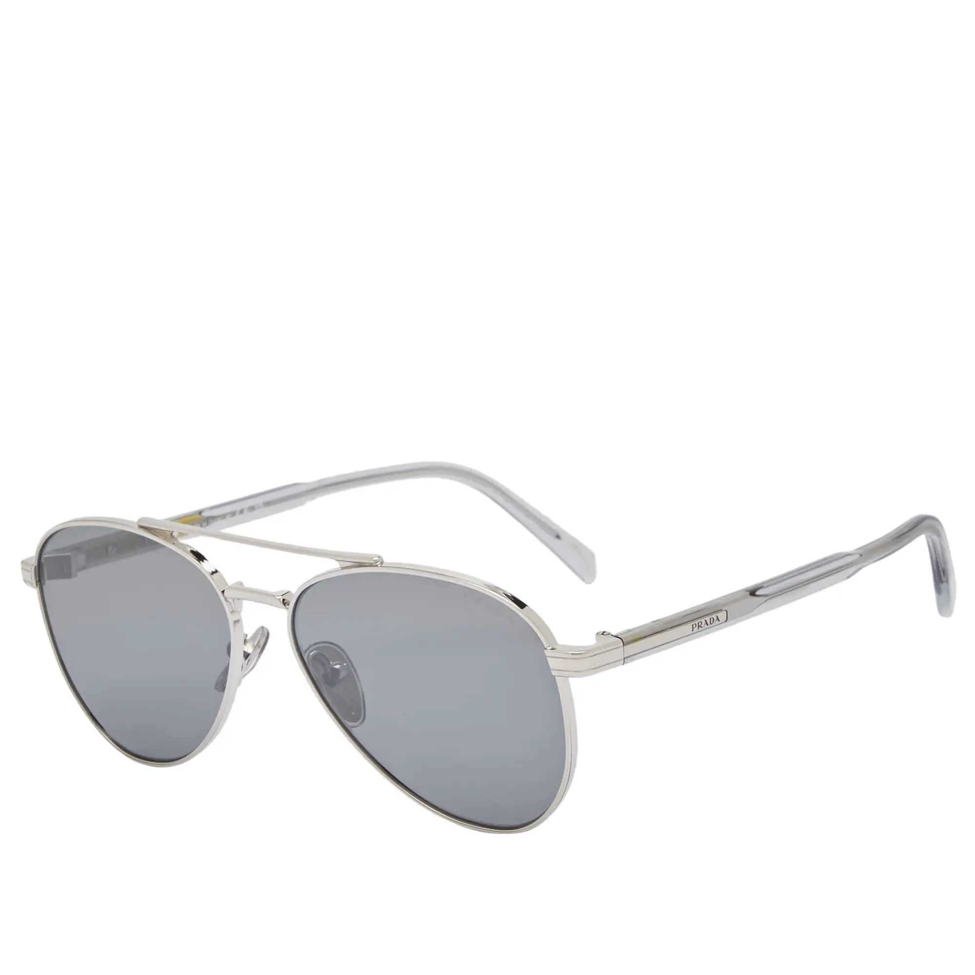 Prada Eyewear Men's A58S Sunglasses Silver/Dark Grey