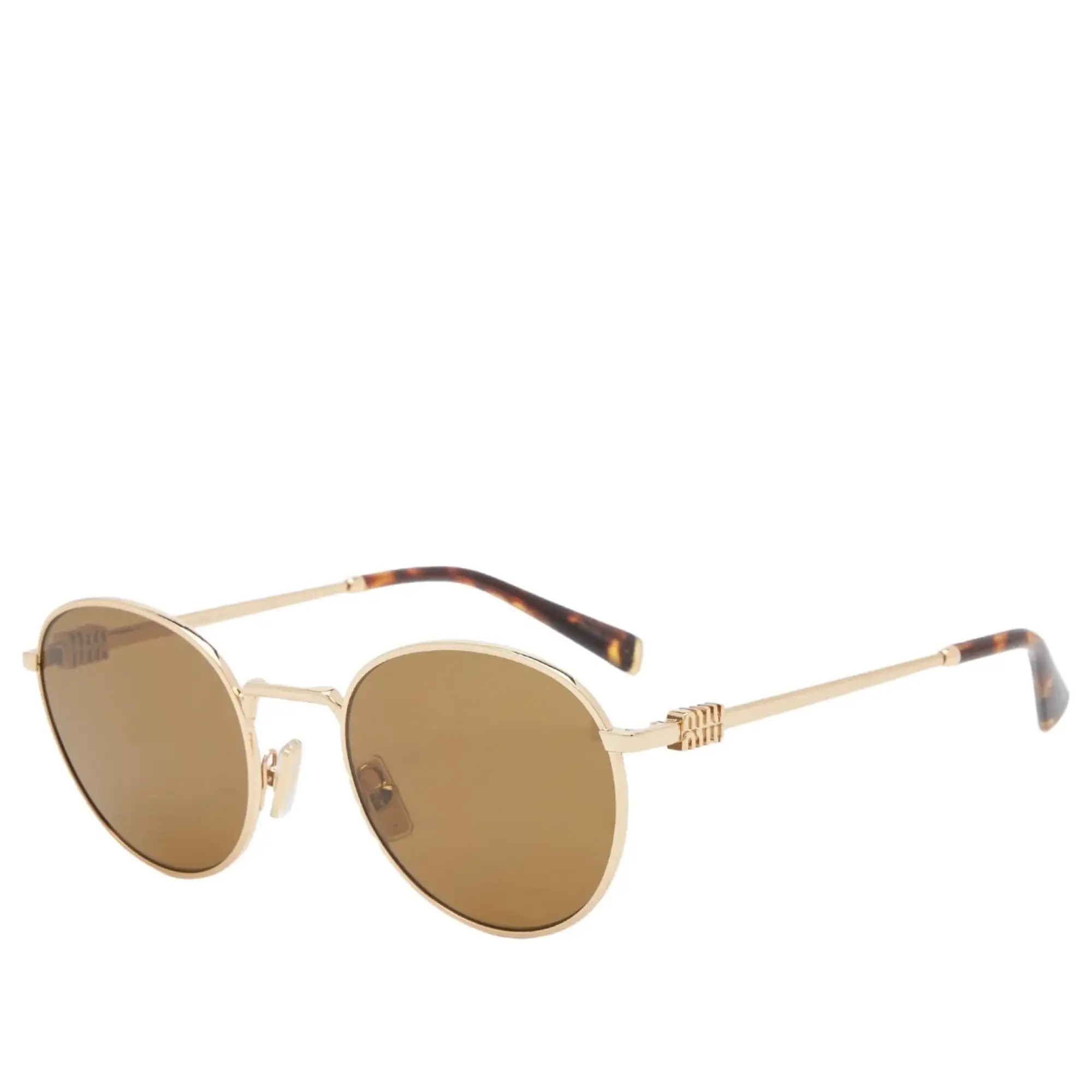 Miu Miu Eyewear Women's 55ZS Sunglasses Gold/Dark Brown