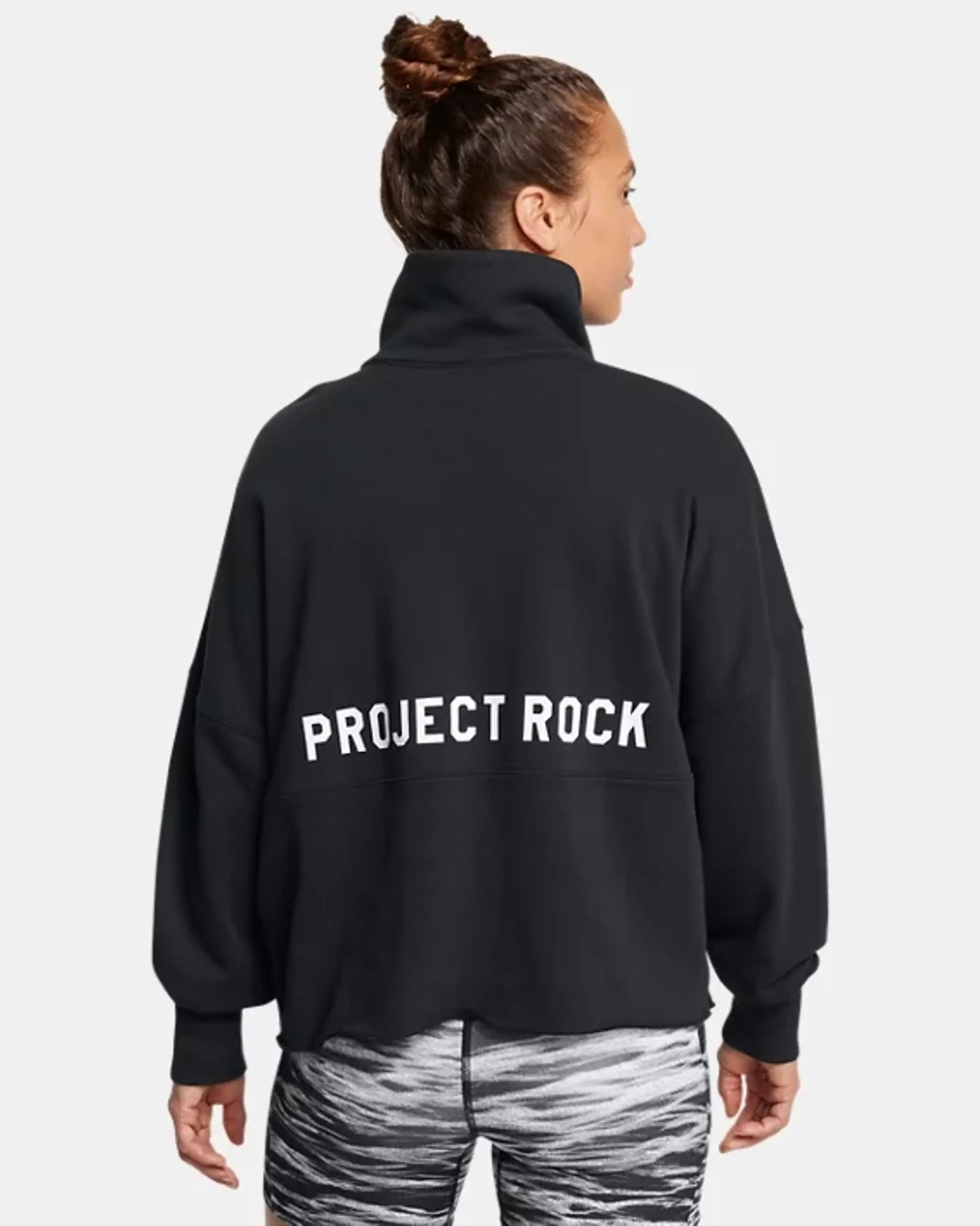 Under Armour Women's Project Rock ½ Zip Pullover Black / White XS