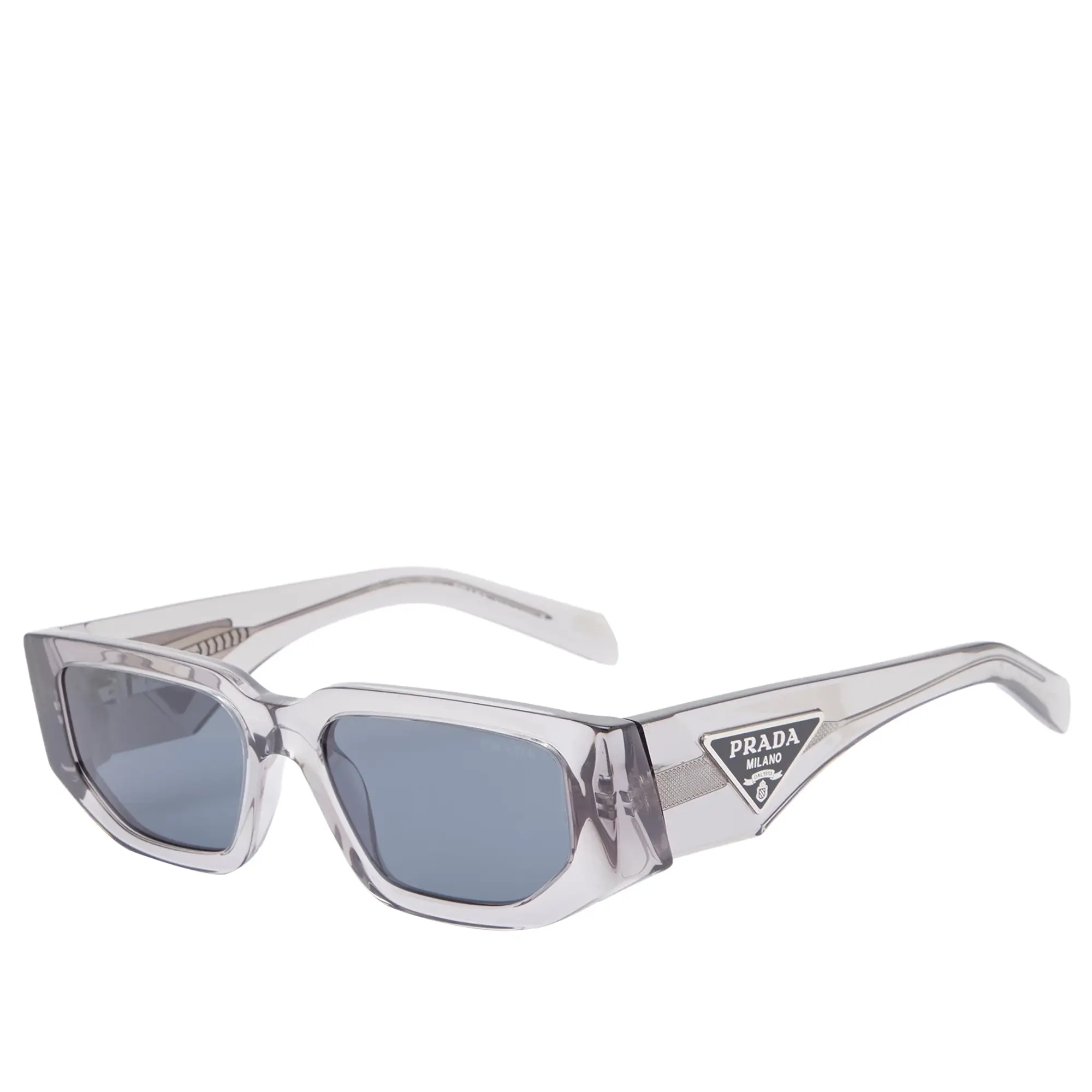 Prada Eyewear Men's 09ZS Sunglasses Transparent Asphalt/Dark Grey