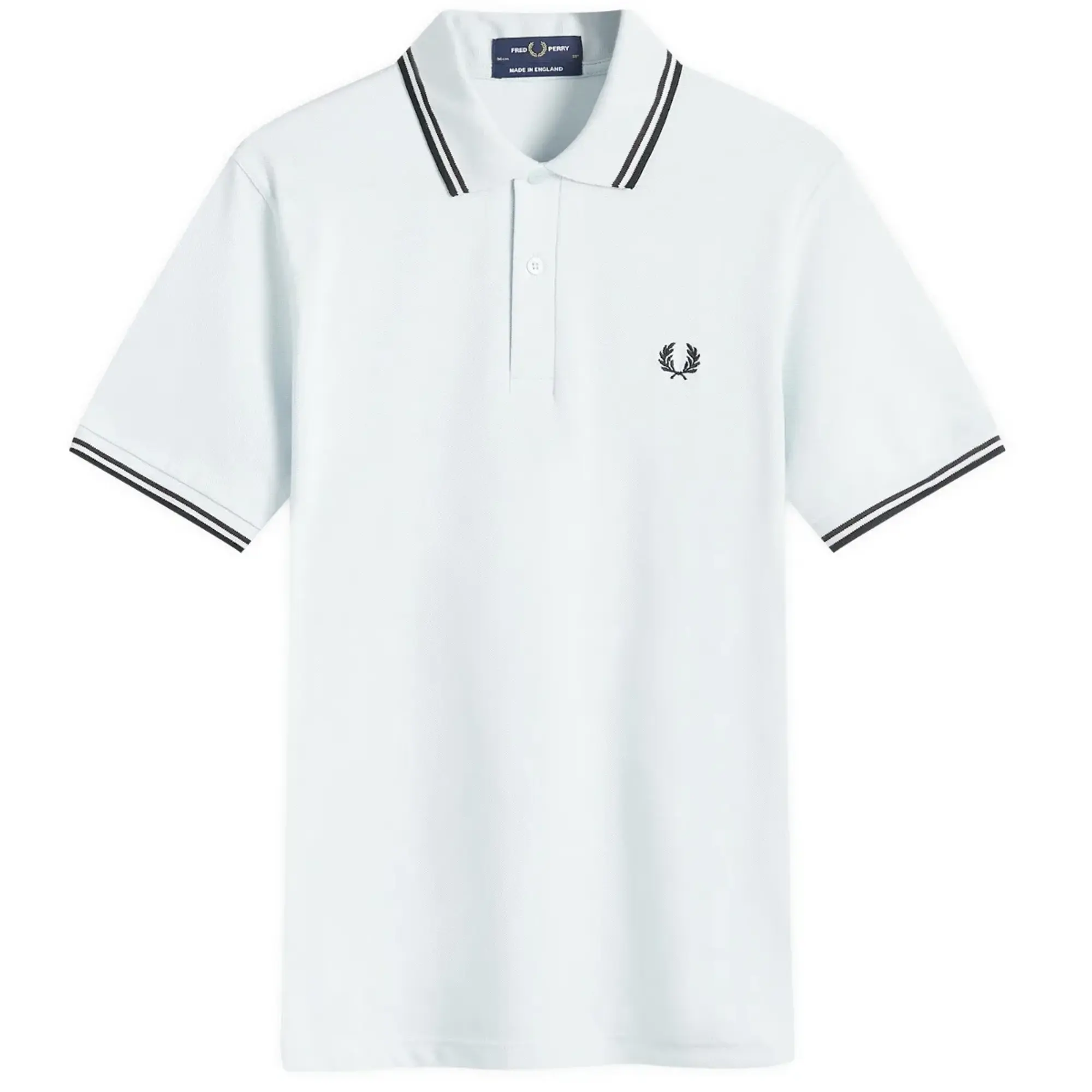 Fred Perry Men's Original Twin Tipped Polo Light Ice/Black