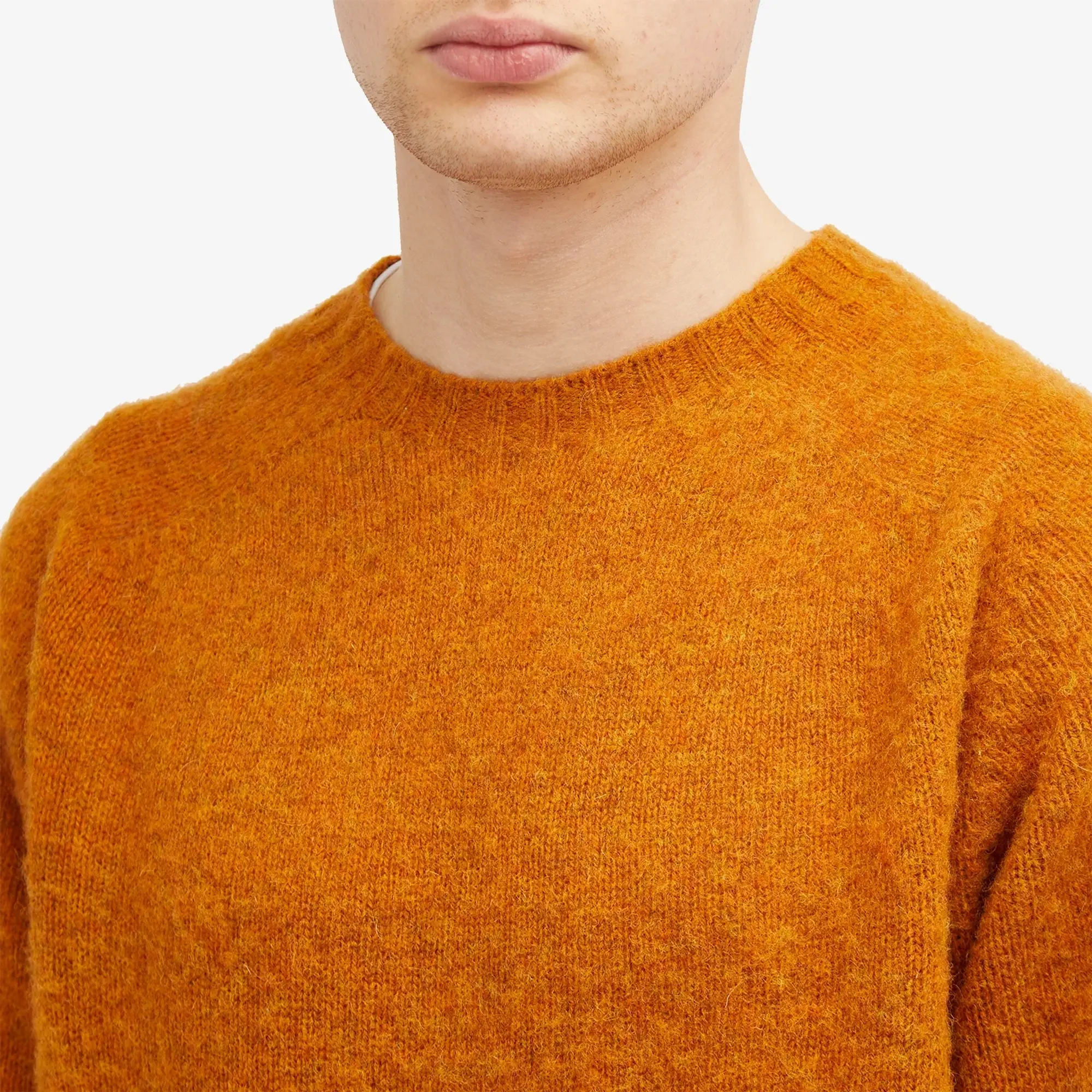 YMC Men's Suedehead Crew Knit Orange