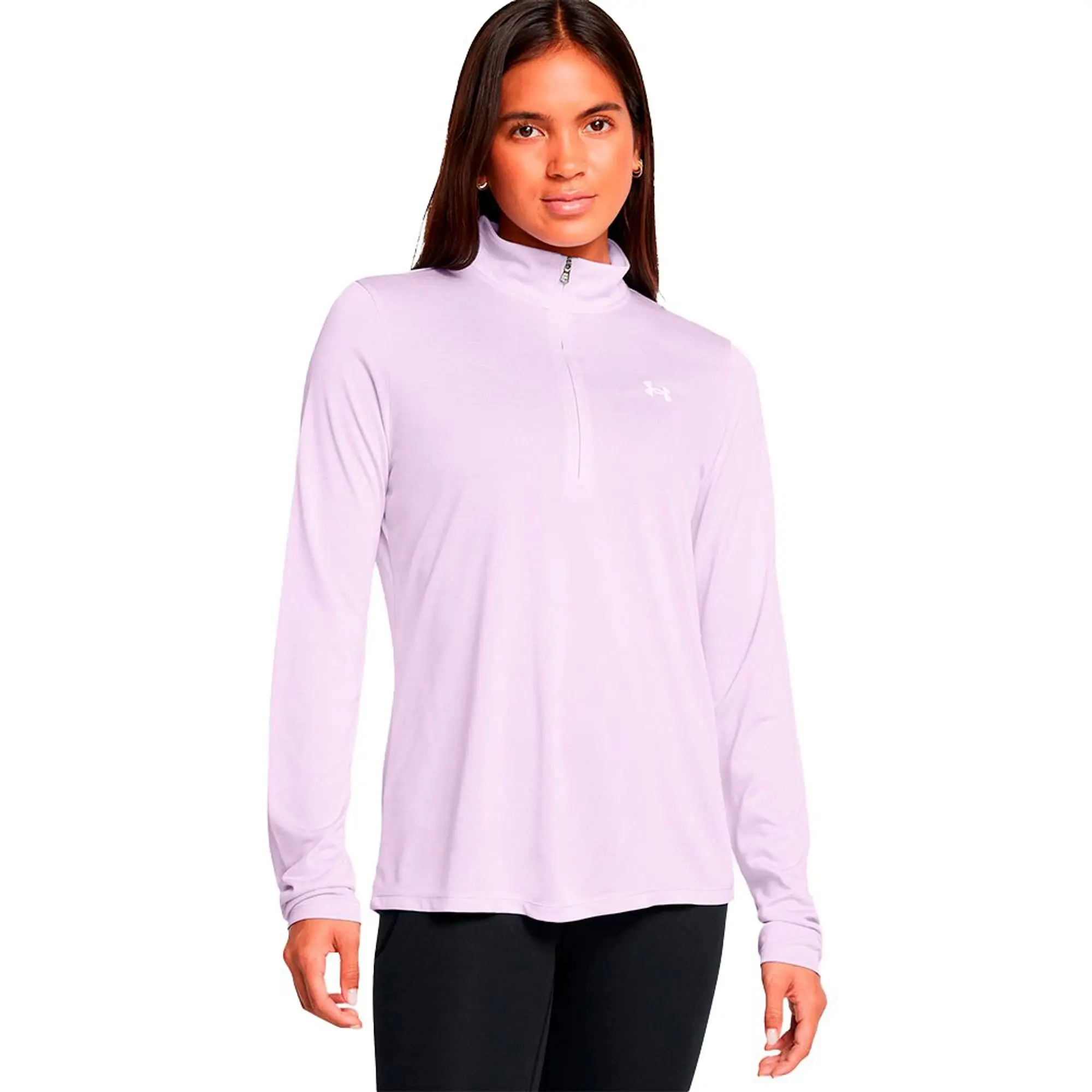 Under Armour Womens Tech Twist Half Zip T-Shirt - Purple - Size XL - Purple