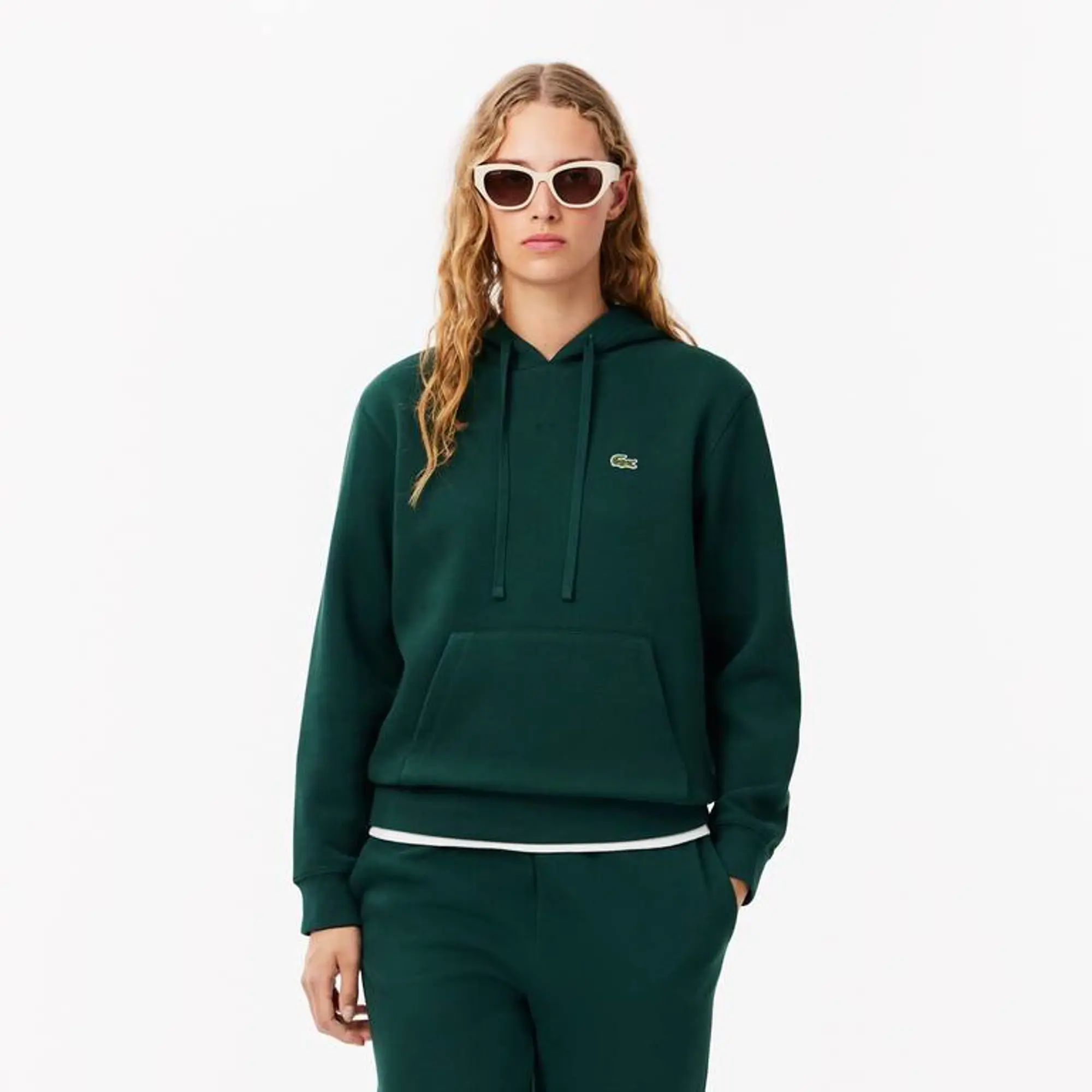 Lacoste Relaxed Fit Piqué Hoodie - Sinople Green