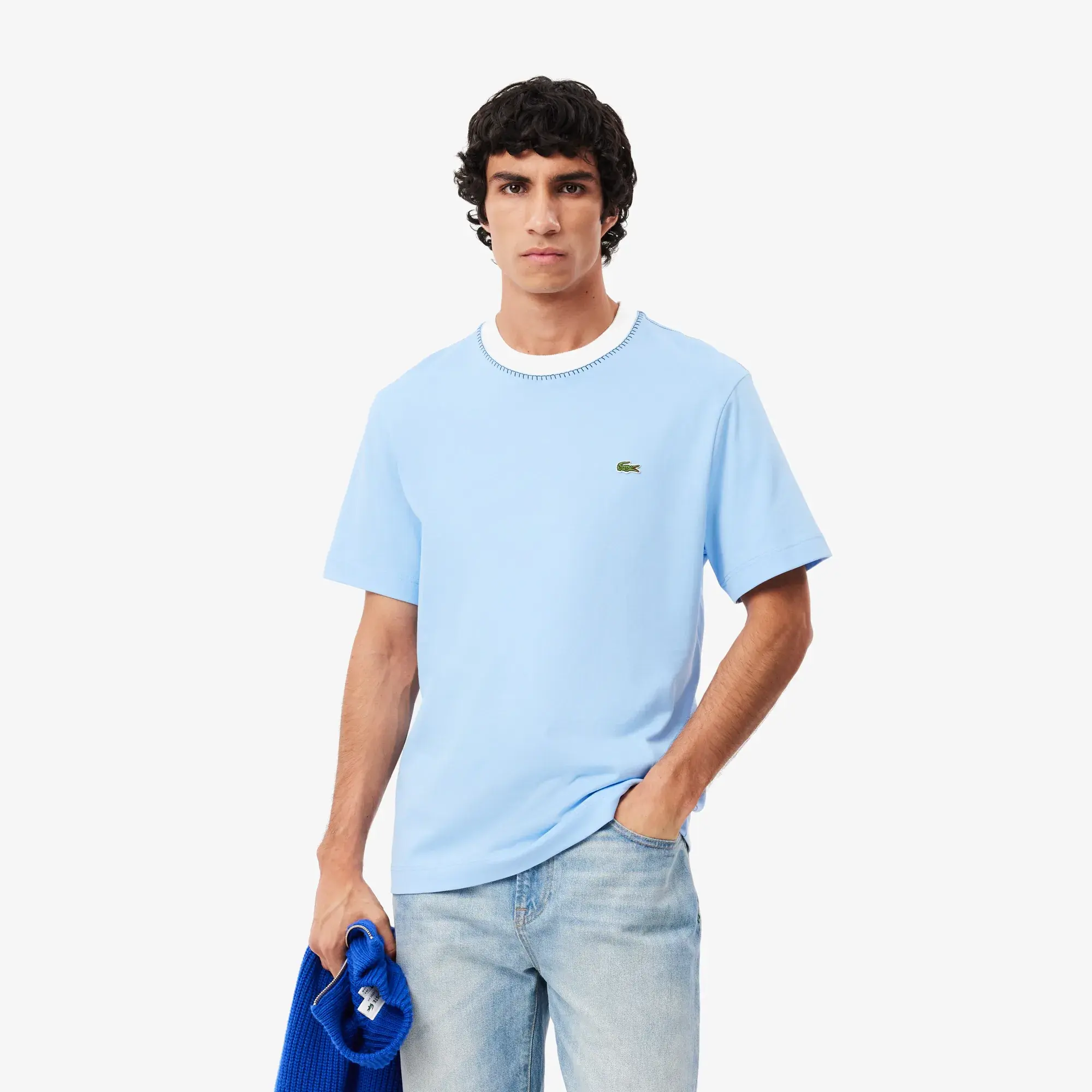 Lacoste French Made Heavy Cotton T-shirt - Pale Blue