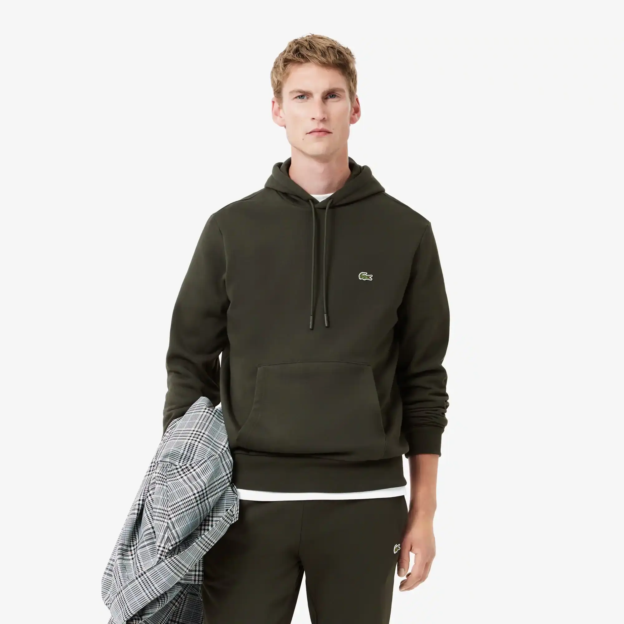 Lacoste Fleece Hoodie - Dark Khaki Green