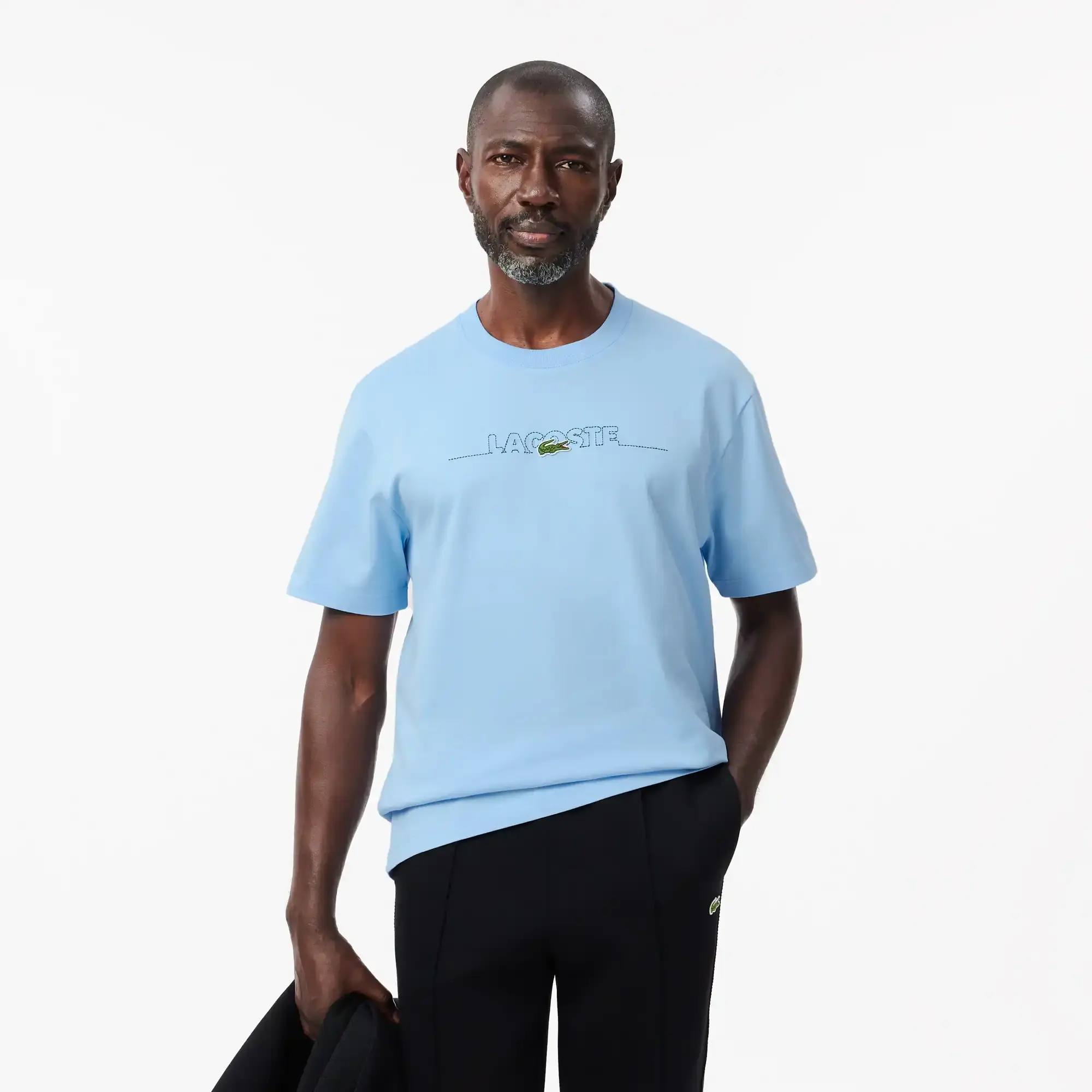Lacoste French Made Embroidered T-shirt - Pale Blue