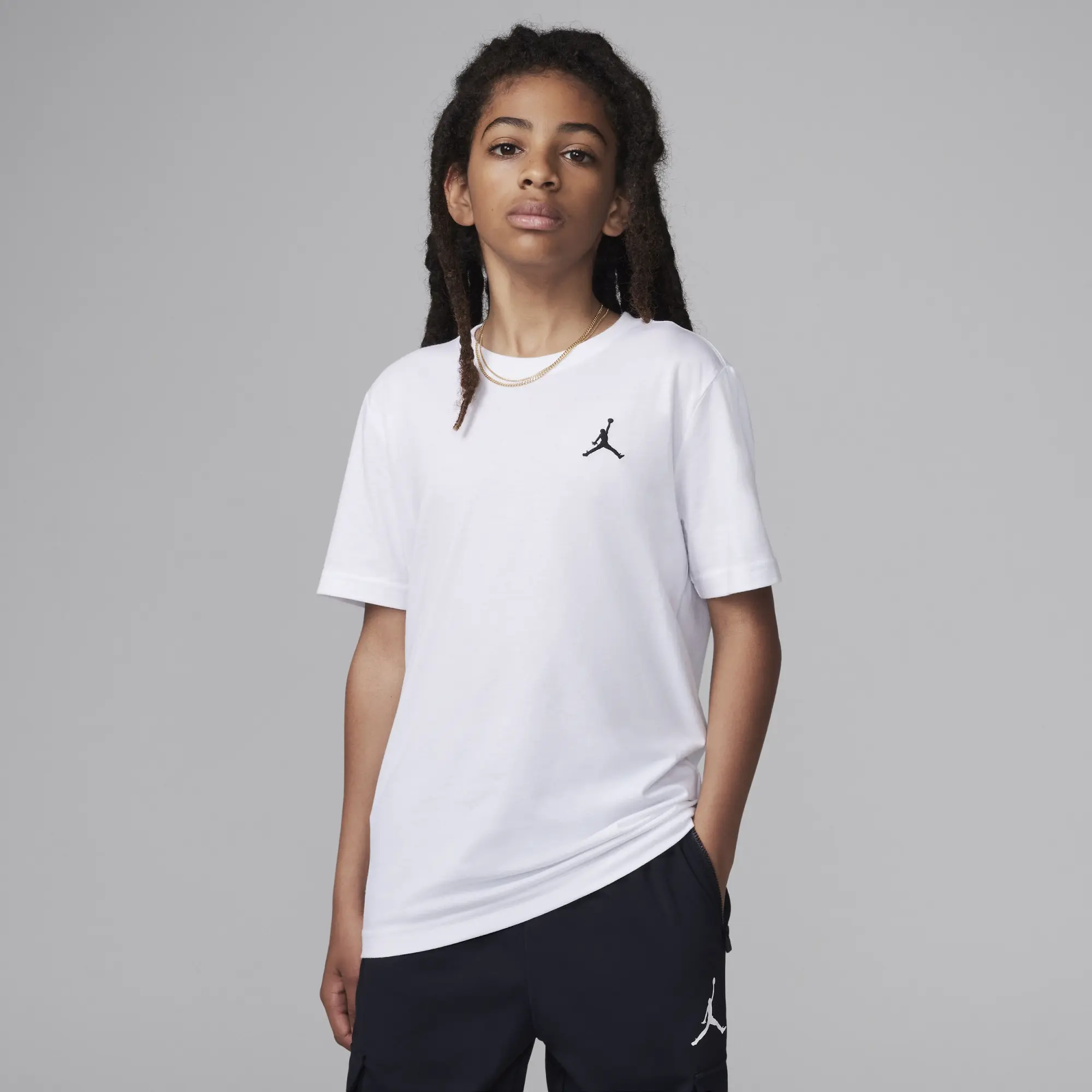 Nike Jordan Older Kids' Jumpman Air Embroidered T-Shirt - White