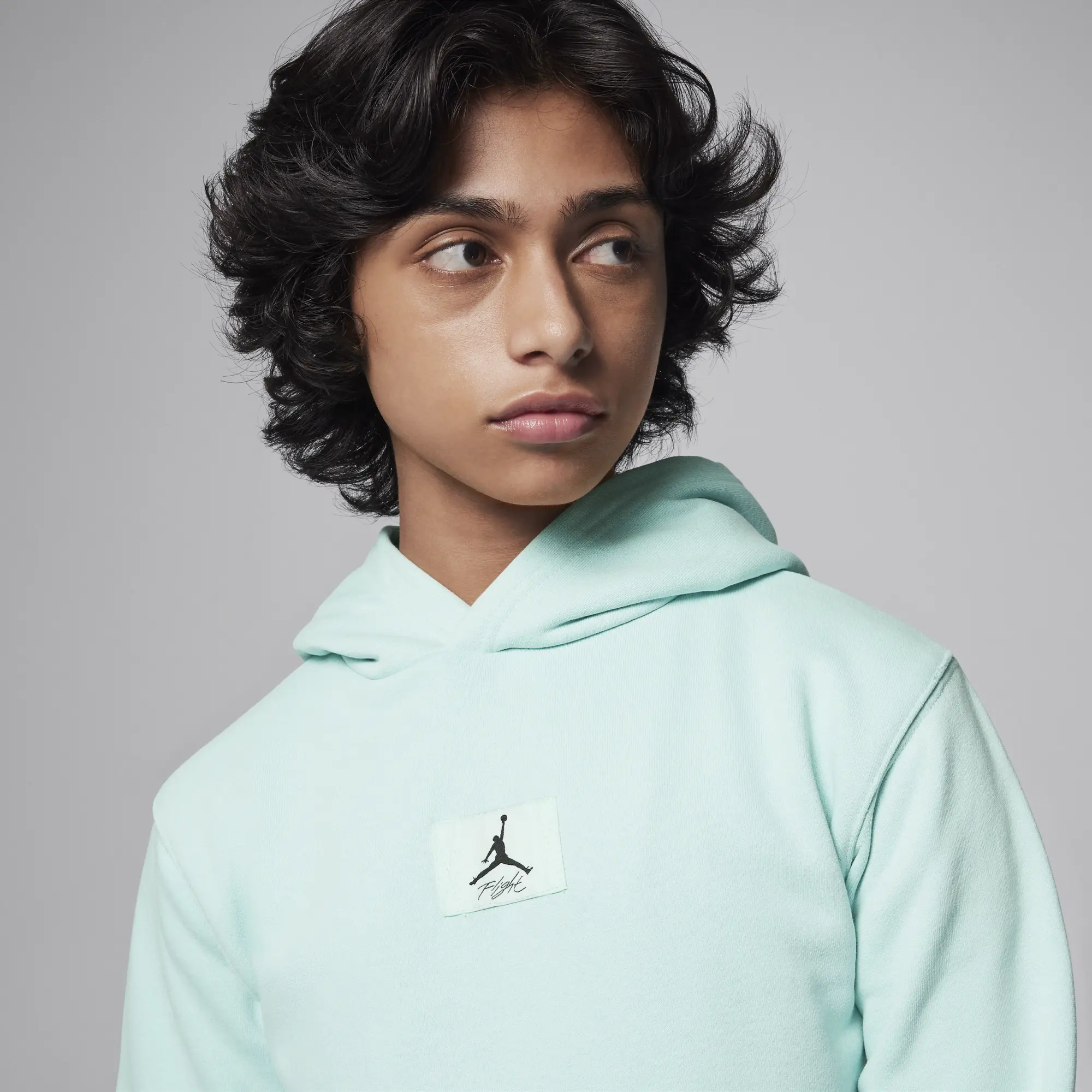 Nike Jordan Jordan MJ Flight Older Kids' Fleece Pullover Hoodie - Green - Cotton