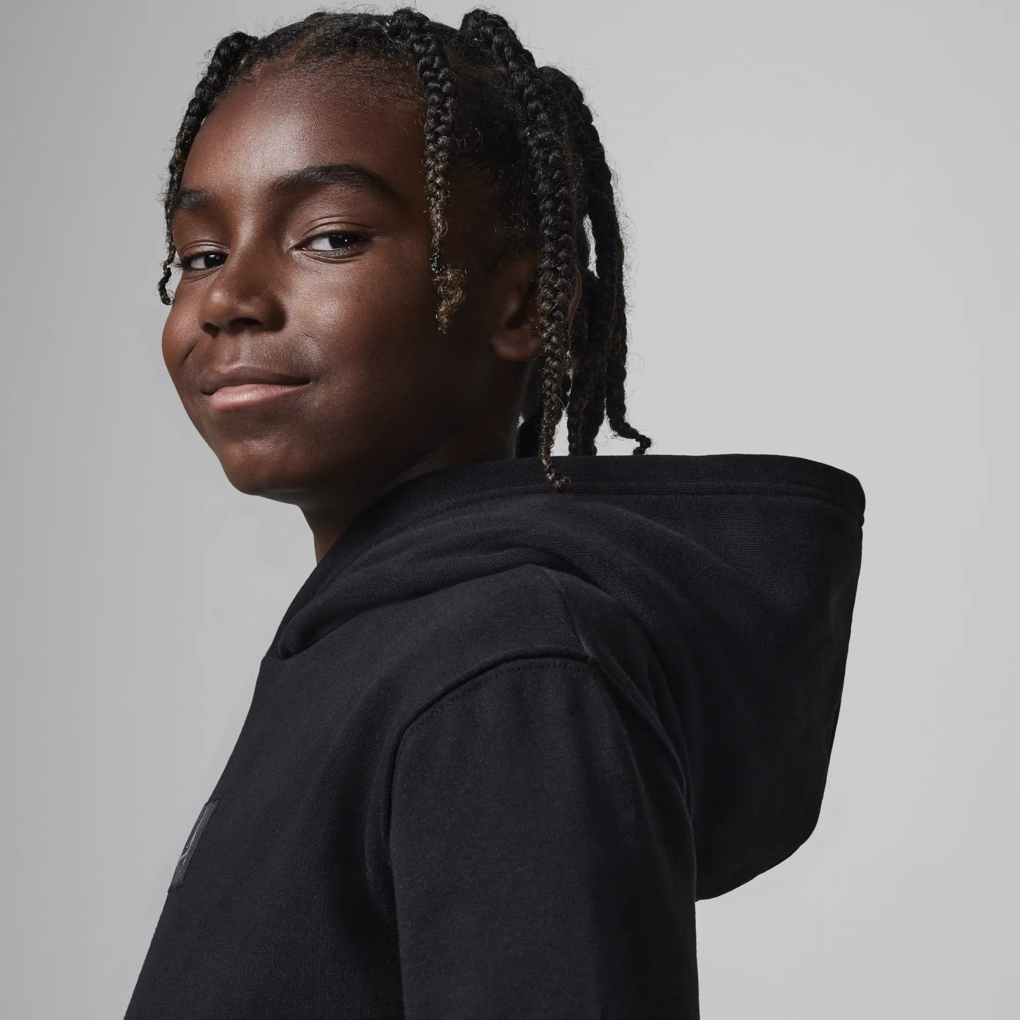 Nike Jordan MJ Flight Older Kids' Fleece Pullover Hoodie - Black - Cotton
