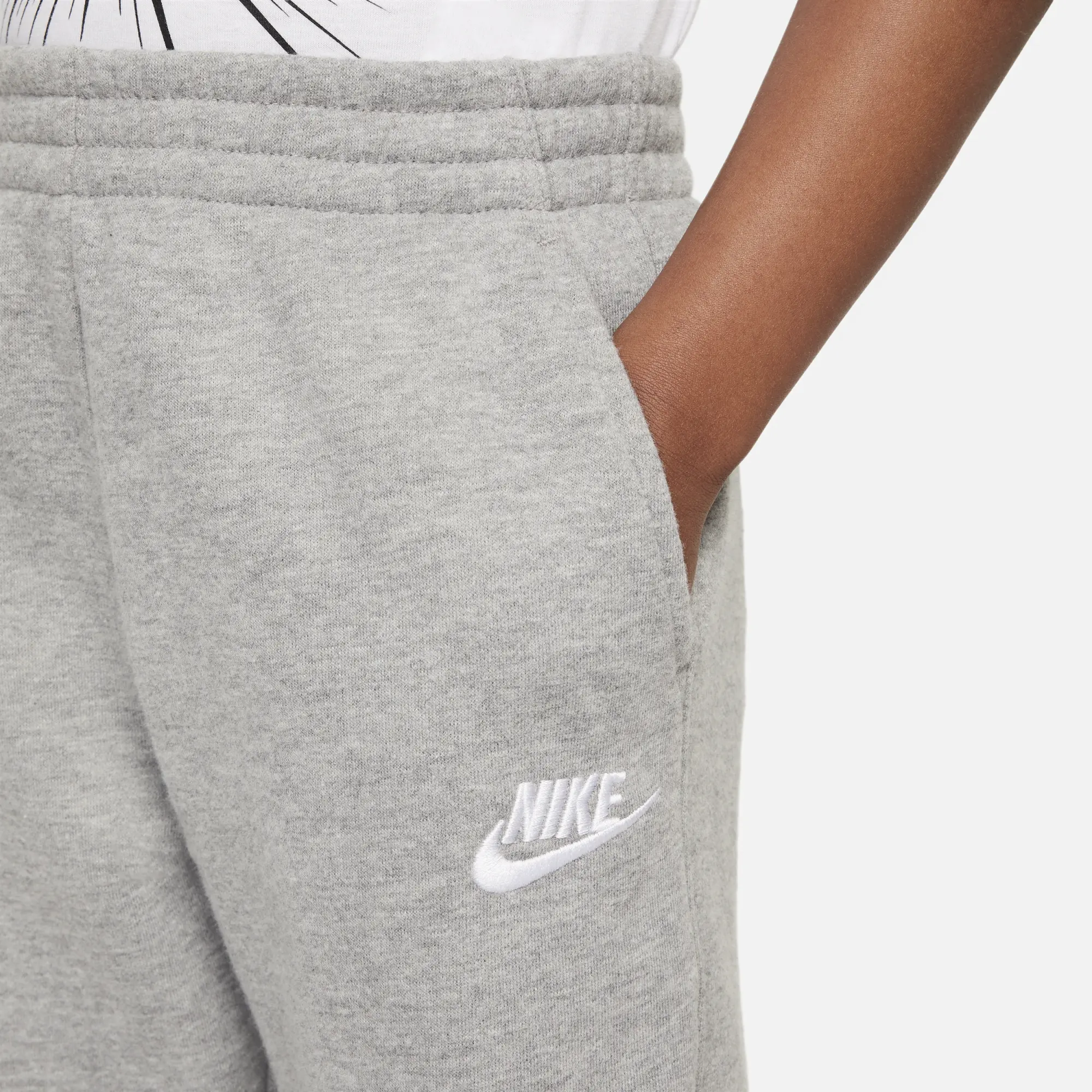 Nike Sportswear Club Fleece Joggers Younger Kids' Trousers - Dark Grey Heather - Fleece