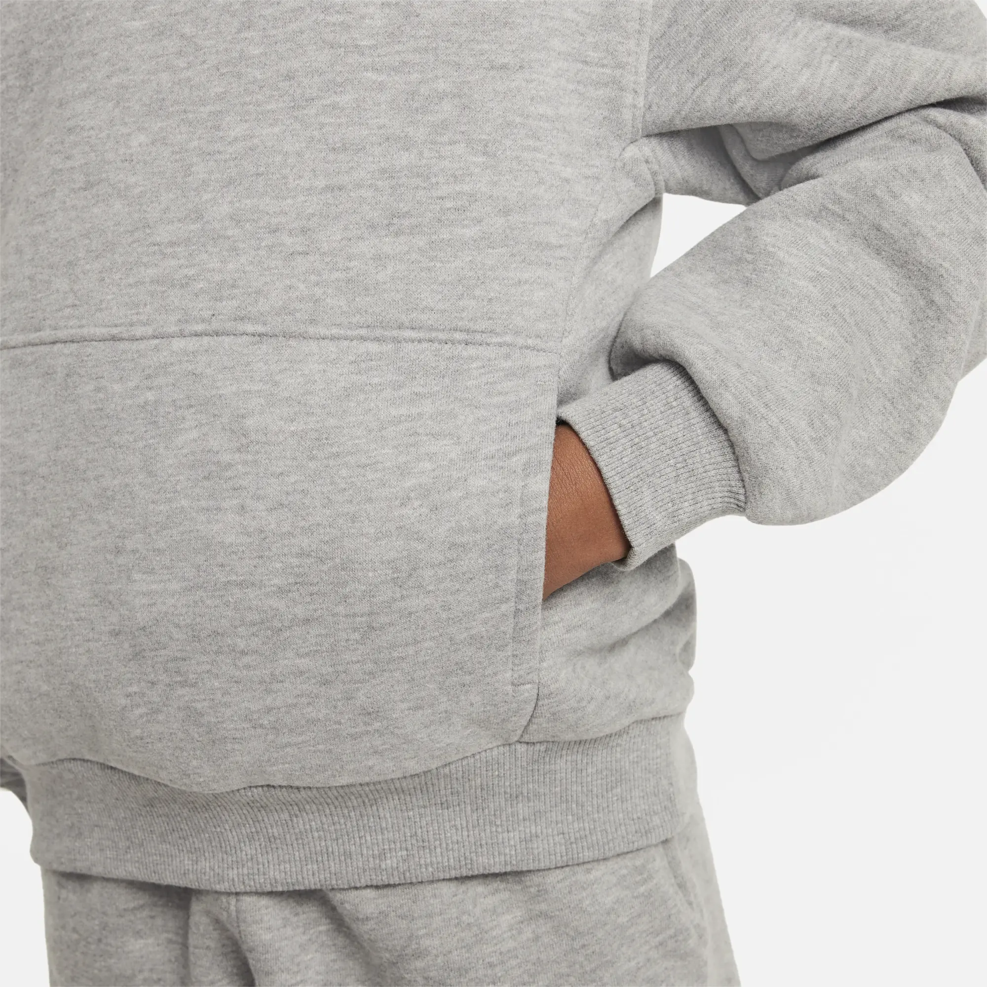 Nike Sportswear Club Fleece Pullover Younger Kids' Hoodie - Grey - Cotton