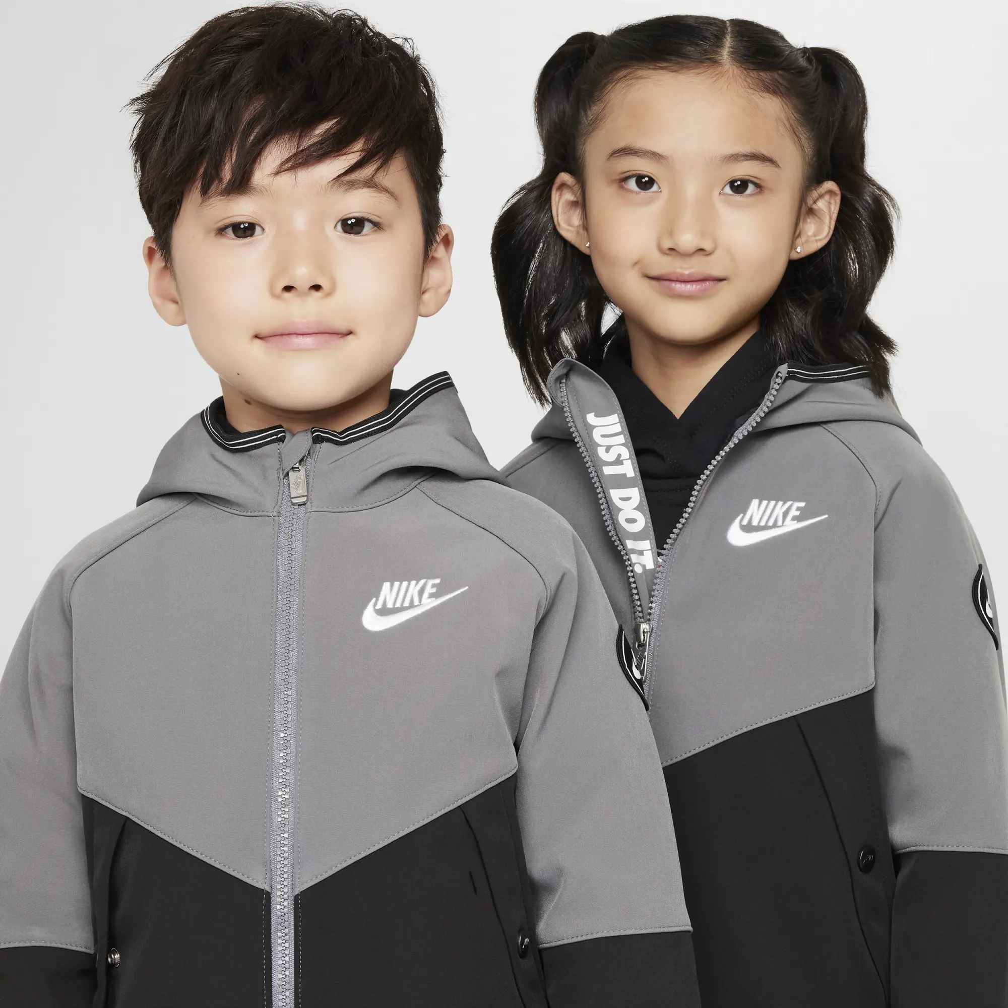 Nike Younger Kids' Futura Softshell Jacket - Grey - Polyester